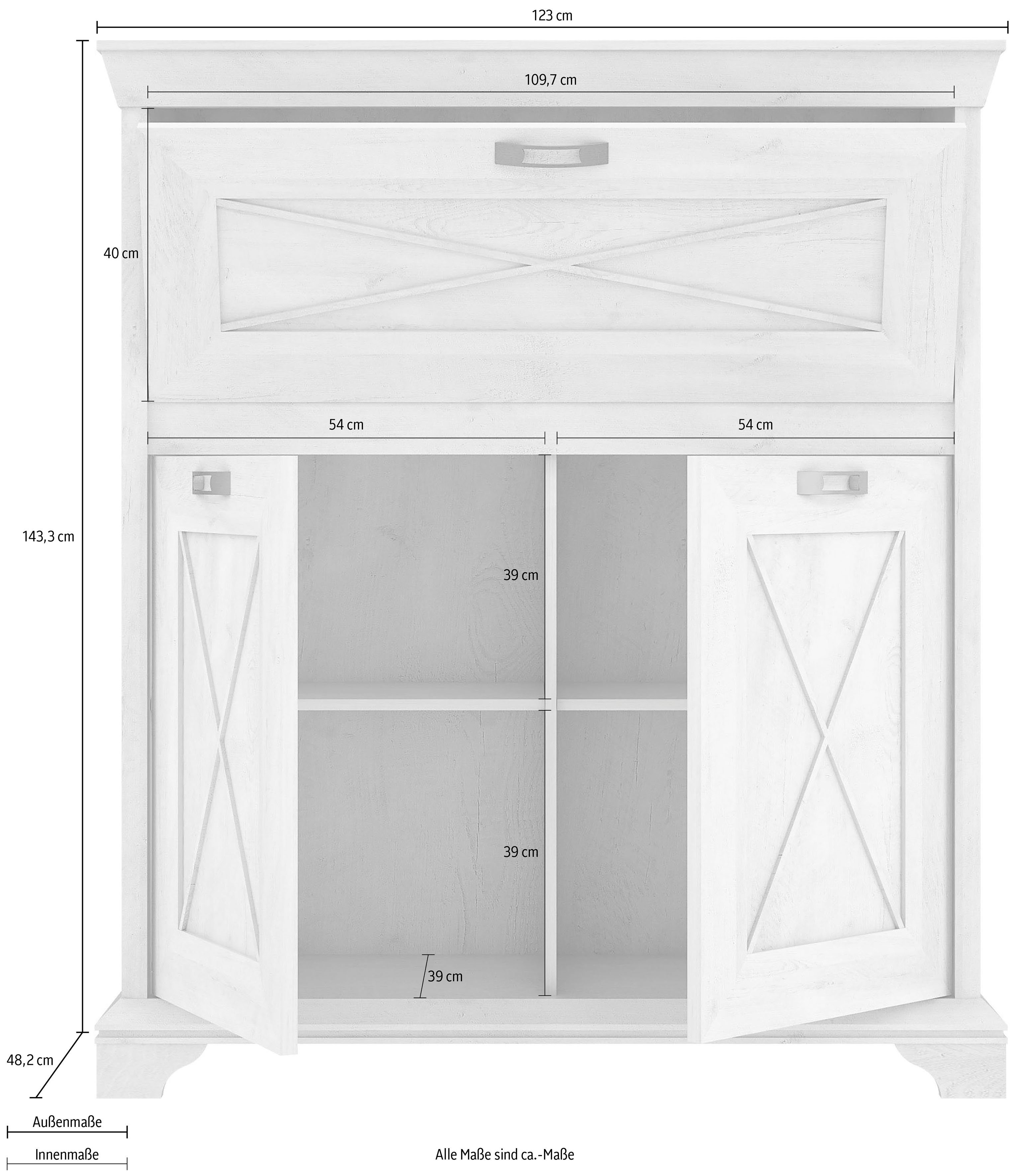 FORTE Kast Kashmir Breedte 123 cm