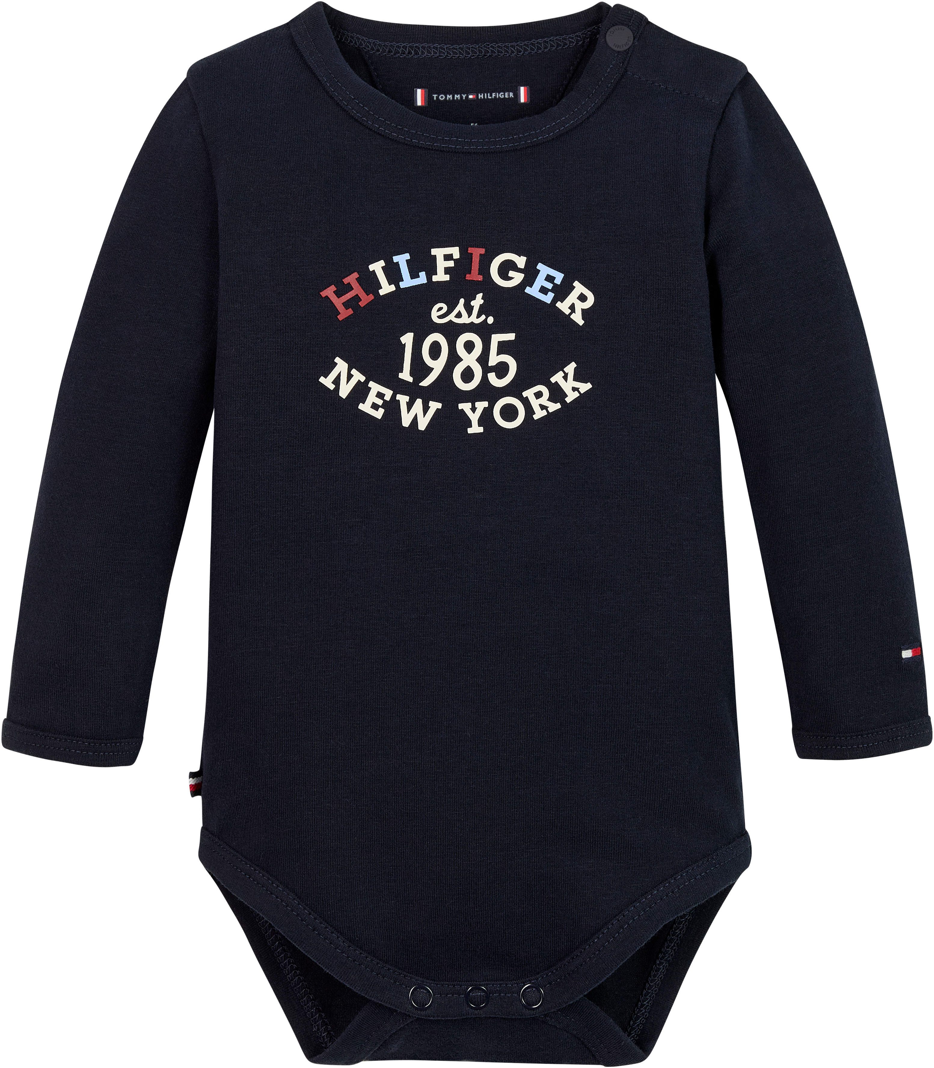 Tommy Hilfiger Body met lange mouwen MONOTYPE OVAL BODY LS Baby tot 2 jaar print aan de halslijn + in het kruis logoprint