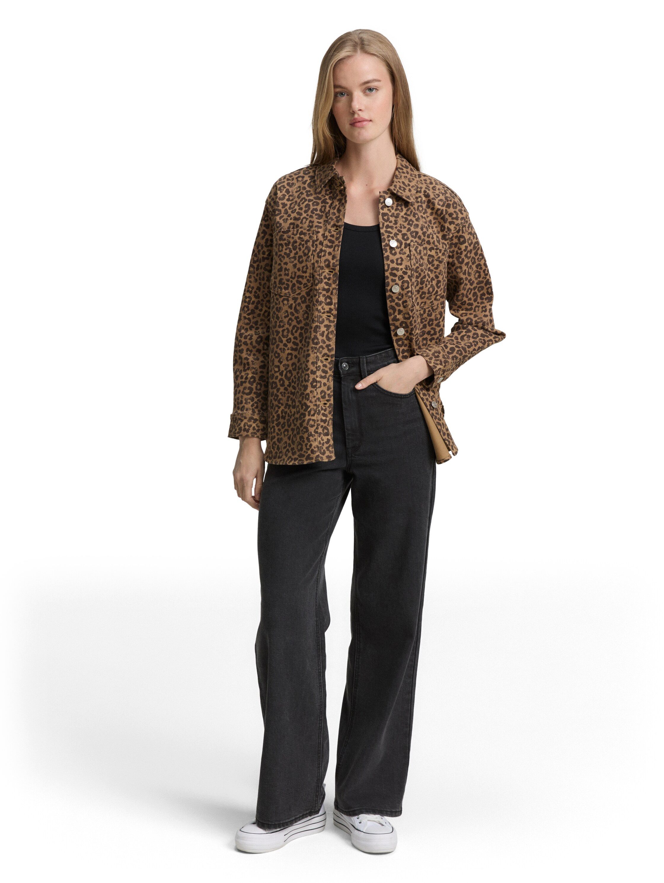 Tom Tailor Denim Blouse met lange mouwen met animal-print