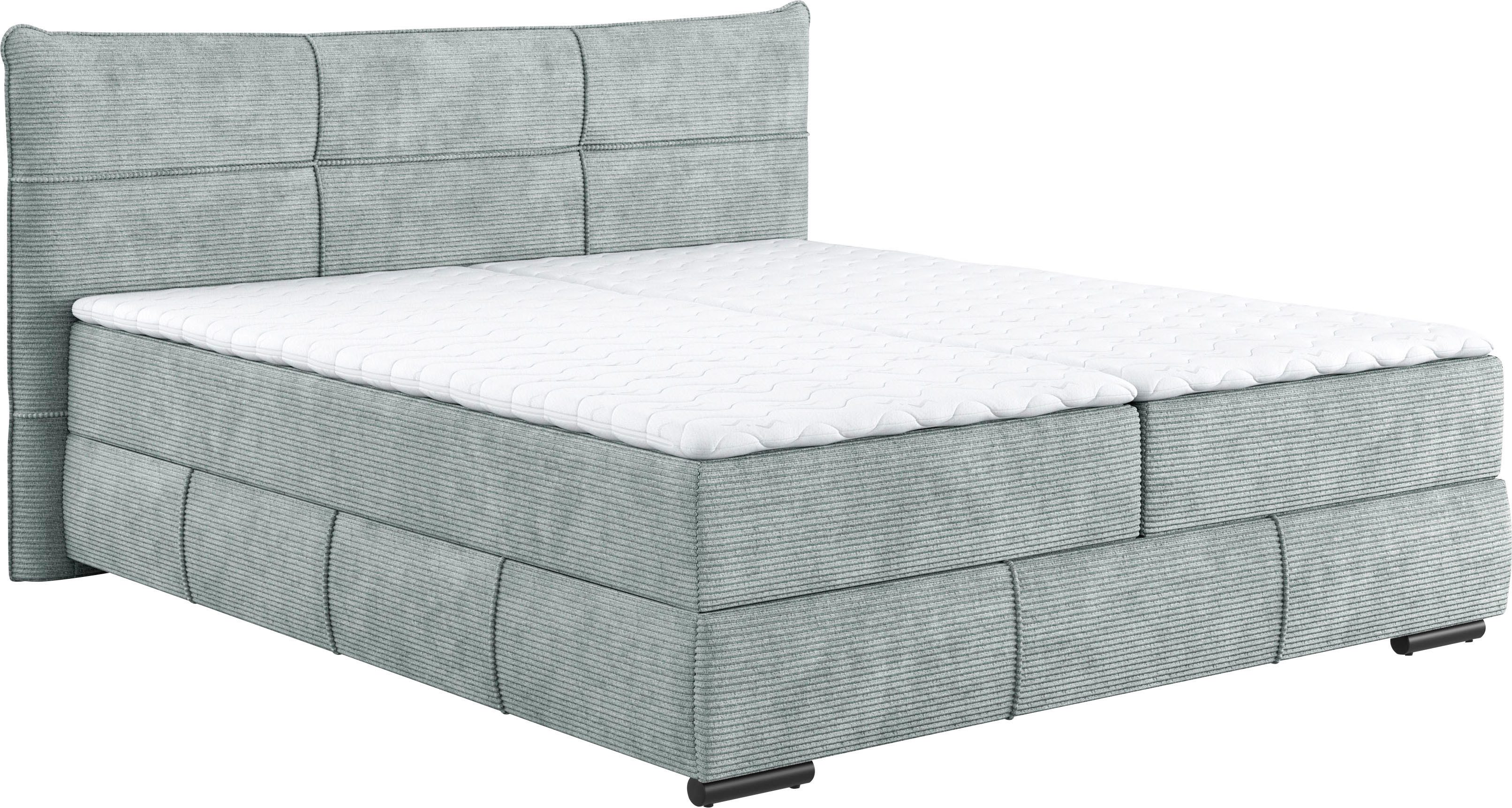 Mr. Couch Boxspring Brewdley met bedkist, incl. matras Topmatras en sierkussen, in verschillende hardheden beschikbaar
