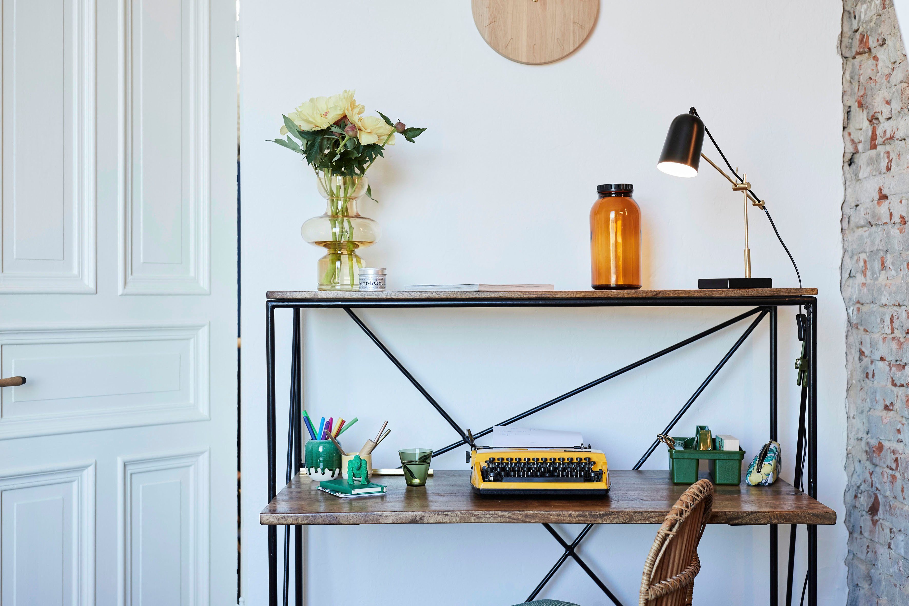 TOM TAILOR HOME Secretaire T-NEST SHELF OFFICE LOW middelhoog, open bureaurek, van mangohout en metaal