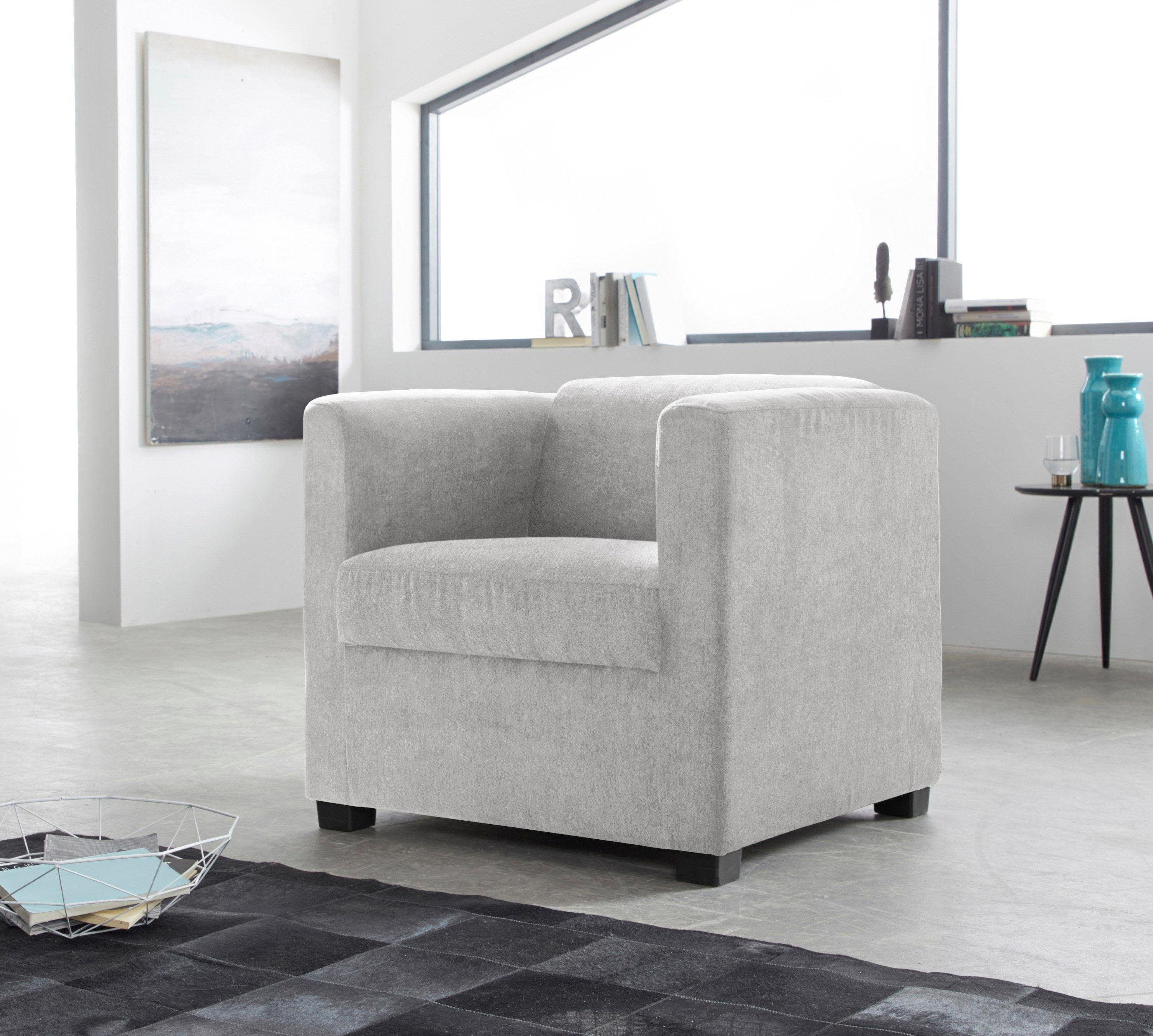 INOSIGN Fauteuil Bob cocktailsessel in verschillende moderne kleuren en kwaliteiten (set) fauteuils maat Luxe-microvezel zacht zilver(kleur)