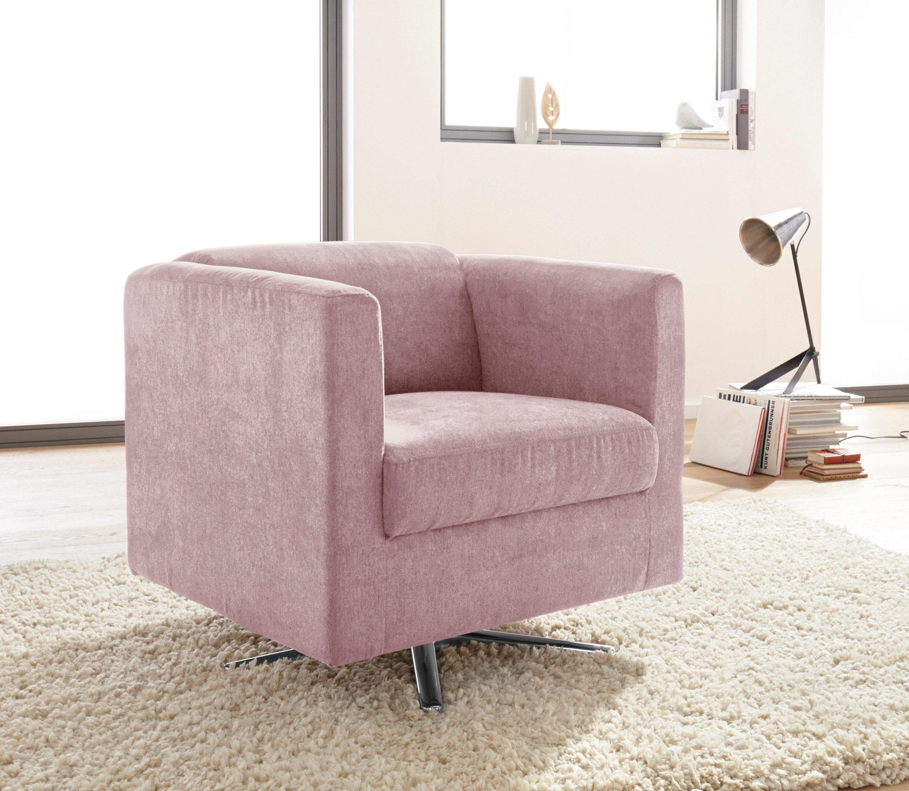INOSIGN Fauteuil Bob draaistoel draaibaar met kruisvoet (set) fauteuils maat Luxe-microvezel zacht oranje