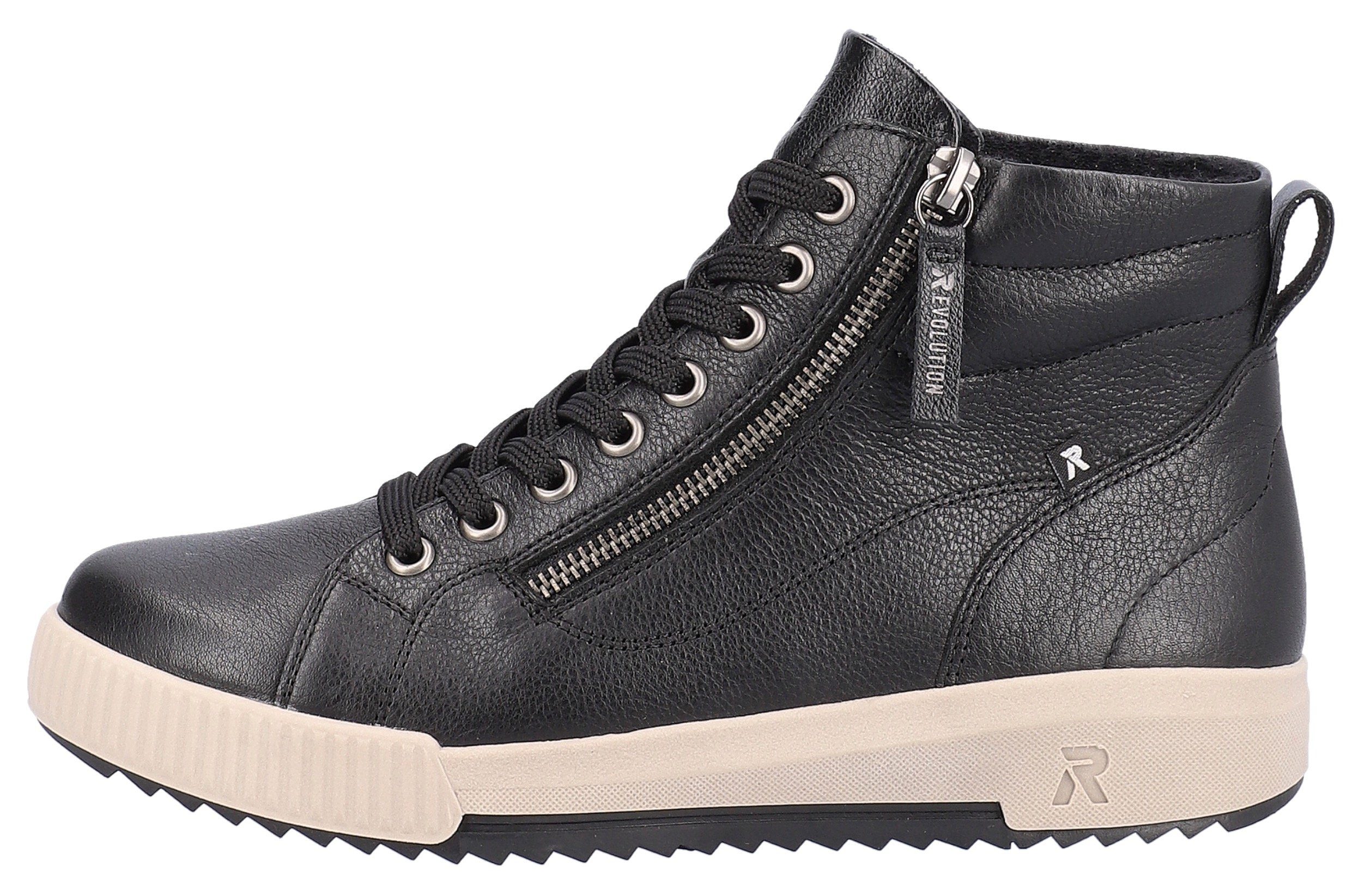 RIEKER Sport Hoge veterschoenen ankle boot, high top sneaker, leisure boots with zipper