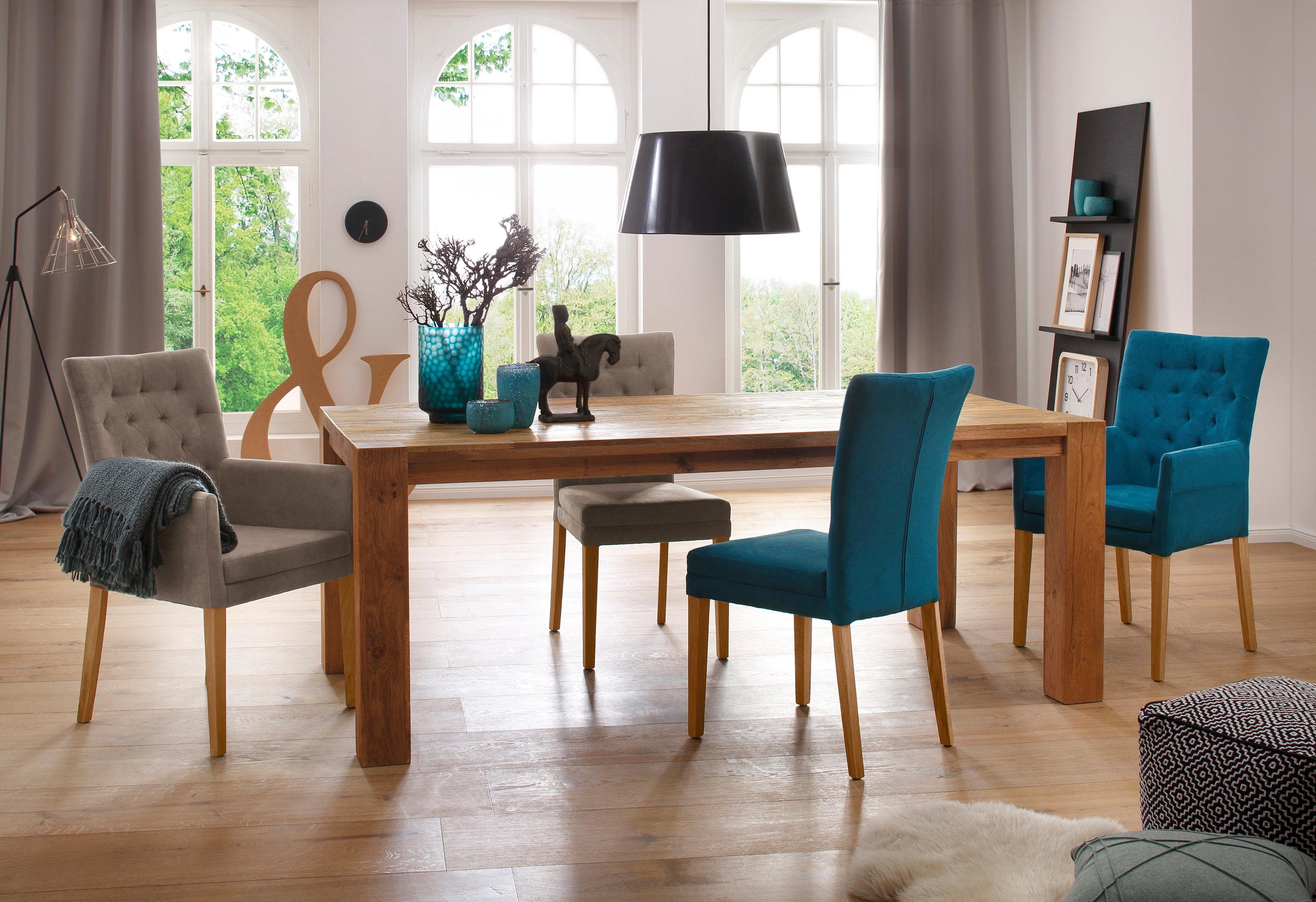 Home affaire Eetkamerstoel Colorado BESTSELLER Polsterstoel Poten in eiken of noten. In set van 2, 4 of 6