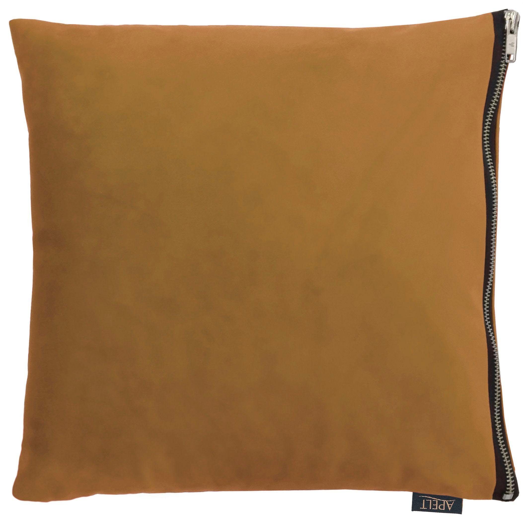 APELT Sierkussen TASSILO Uni, fluweel, kussenovertrek met vulling(1 stuk) sierkussens maat 1x 45x45 cm bruin