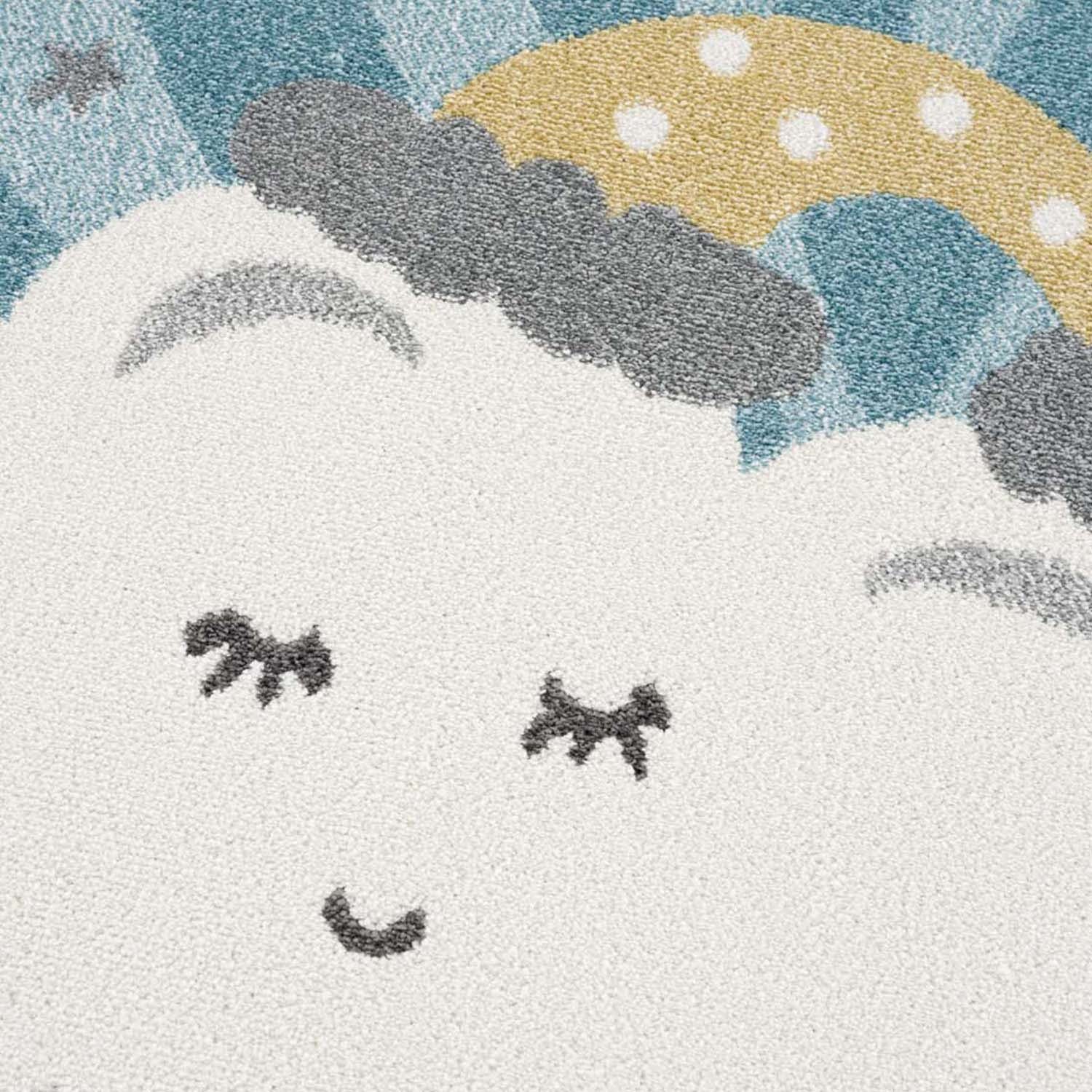 Carpet City Kindervloerkleed Anime9380 Vloerkleed maan, wolken, sterren, zachte pool