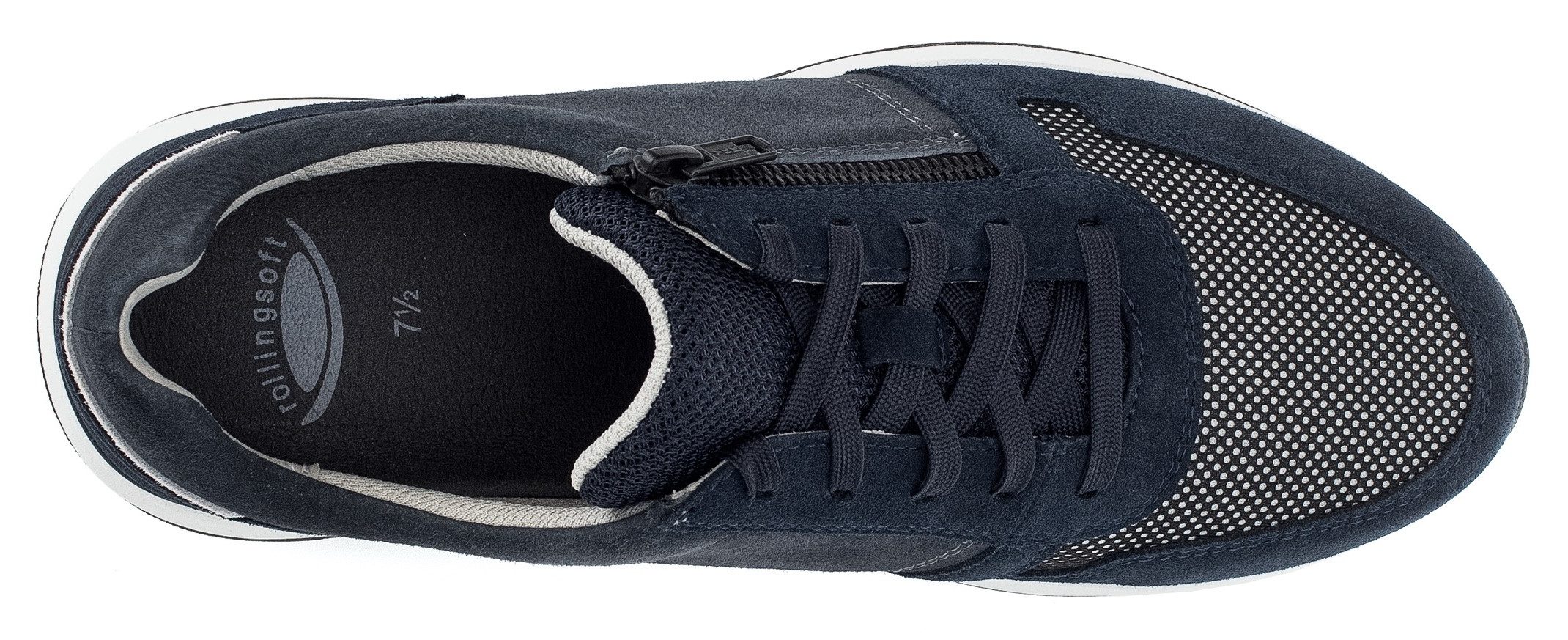 Gabor Rollingsoft Sneakers met sleehak , vrijetijdsschoen, lage schoen, veterschoen met buitenrits, g-breedte