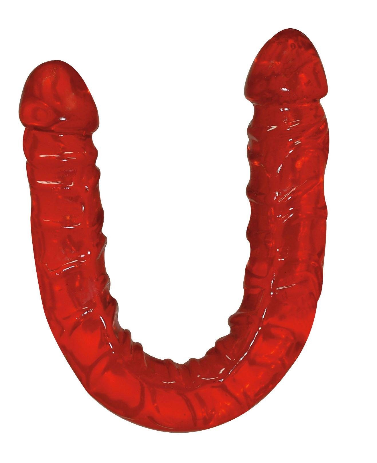 You2toys NU 15% KORTING: You2Toys dubbele dildo Ultra-Dong rood, rode buigzame dildo in penismodel met twee uiteinden