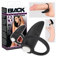 black velvets vibro-penisring met uitneembare mini-vibrator zwart