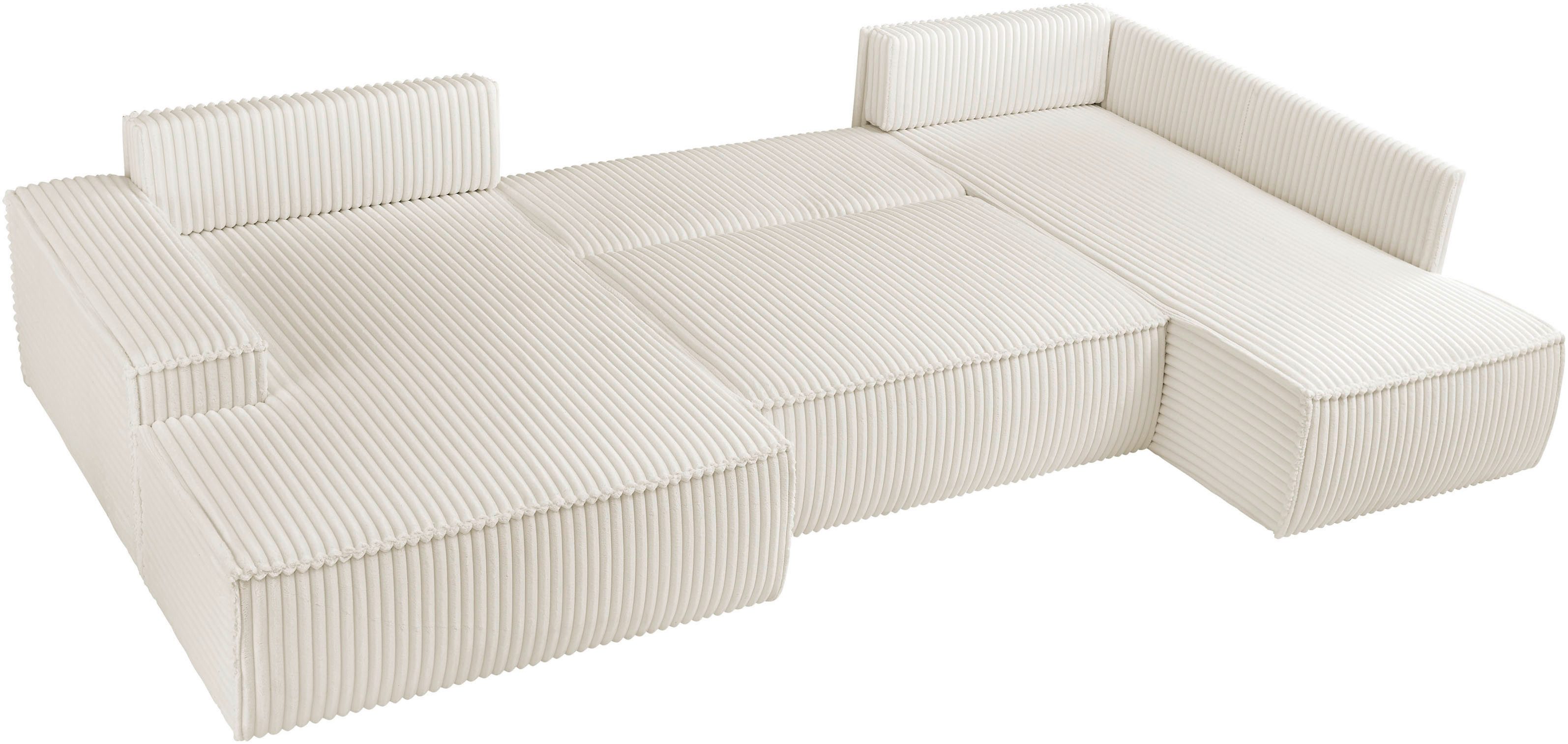 andas Zithoek FINNLEY U-model XXL 329 cm, bedbank, slaapfunctie m. bedkist