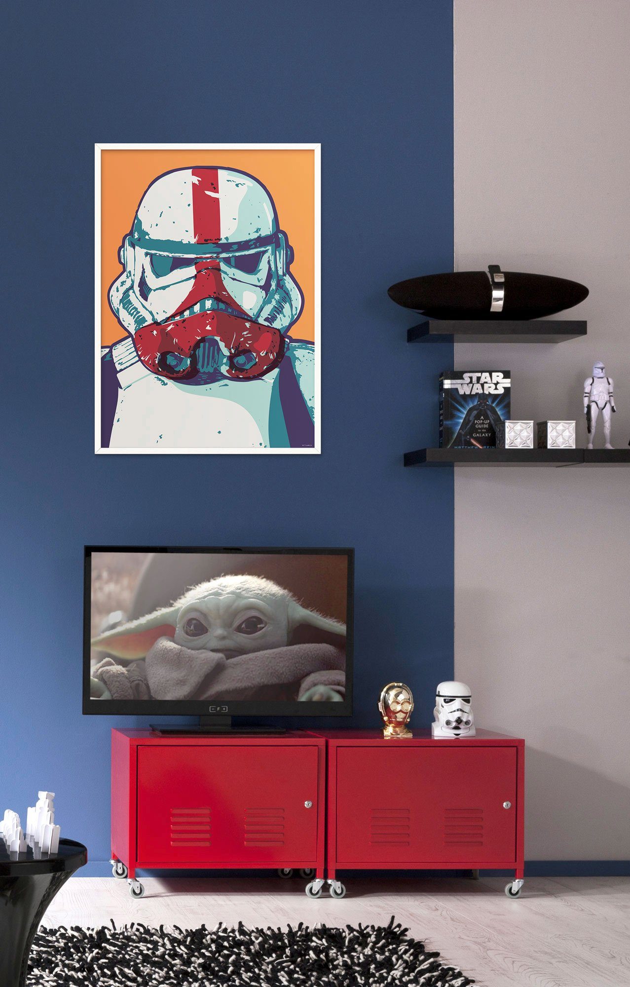 Komar Wanddecoratie Mandalorian Pop Art Stormtrooper Wanddecoratie voor de kinderkamer - zonder lijst (1 stuk)