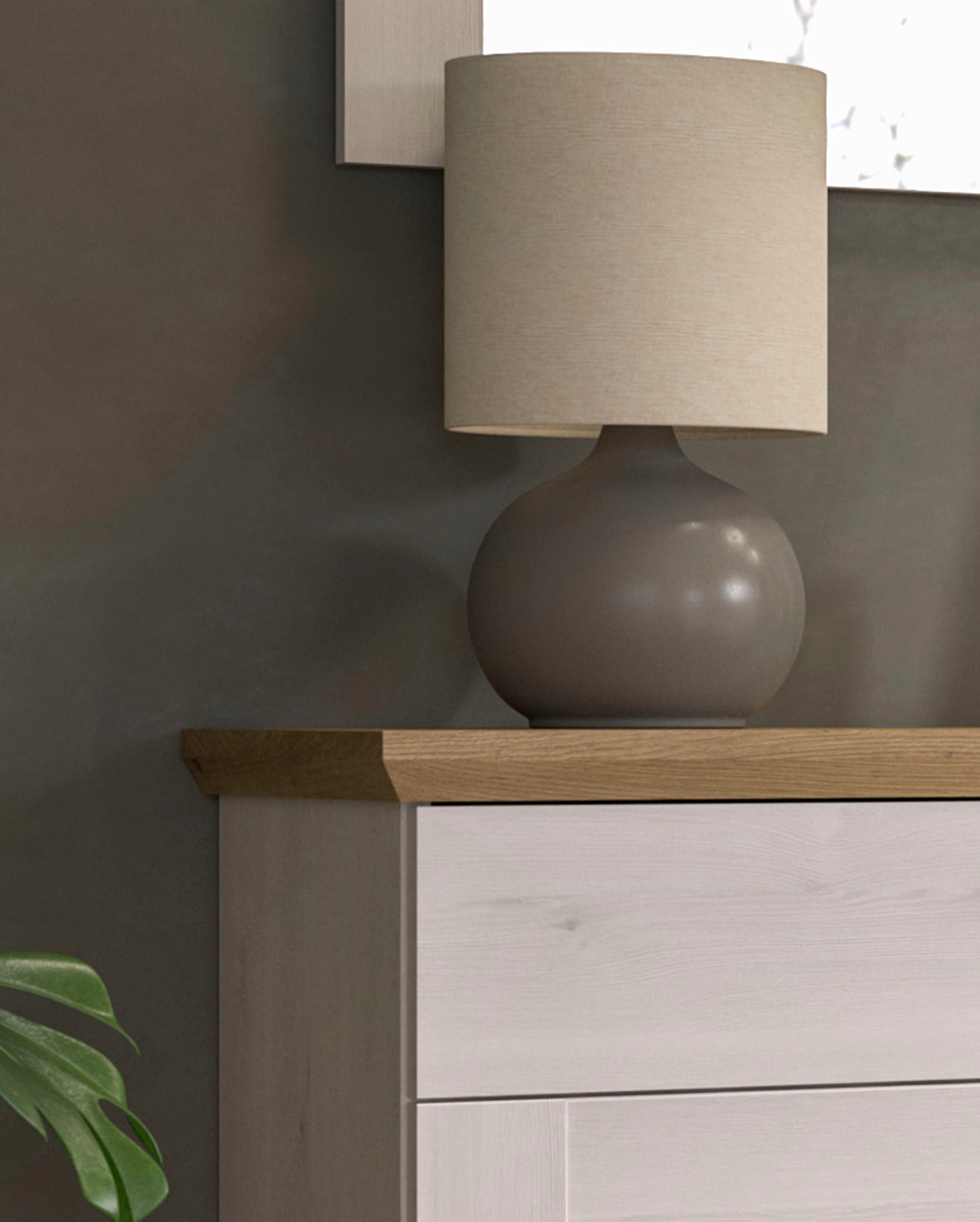 Home affaire Zitbank Cosenza, Breedte 80 cm, 1 Deurtje, 2 Planken, 2-kleurig in landelijke stijl, bank, schoenenbank, garderobenbank, halbank