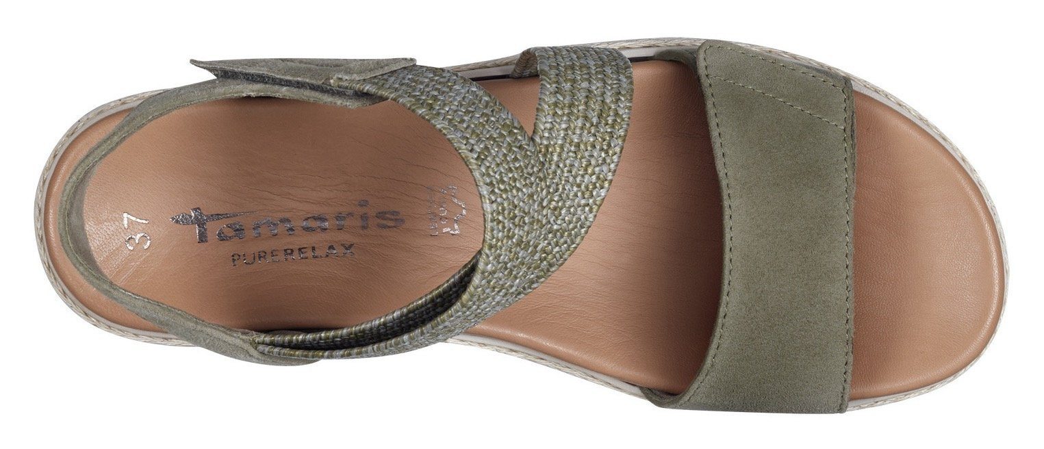 Tamaris Sleehaksandaaltjes , zomerschoen, sandaal, plateauhak, met klittenbandsluiting
