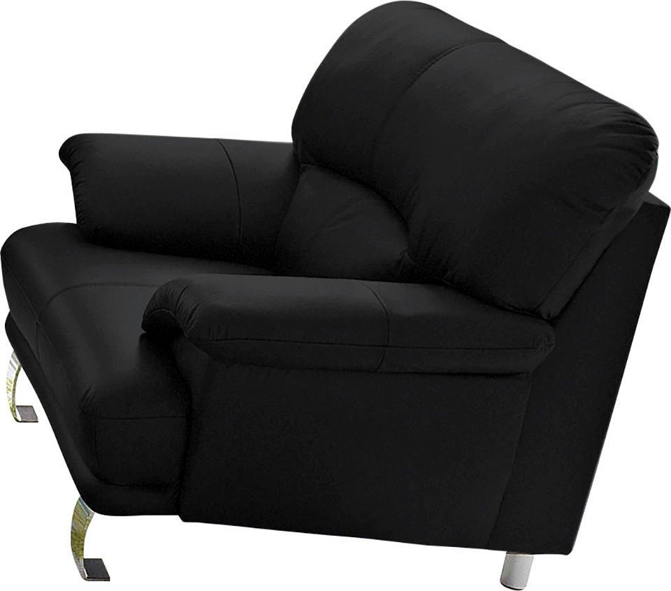 TRENDMANUFAKTUR Fauteuil Cecilia, loungestoel in Italiaans design, hoog zitcomfort comfortabele armleuningen en rugverwerking, aantrekkelijke metalen