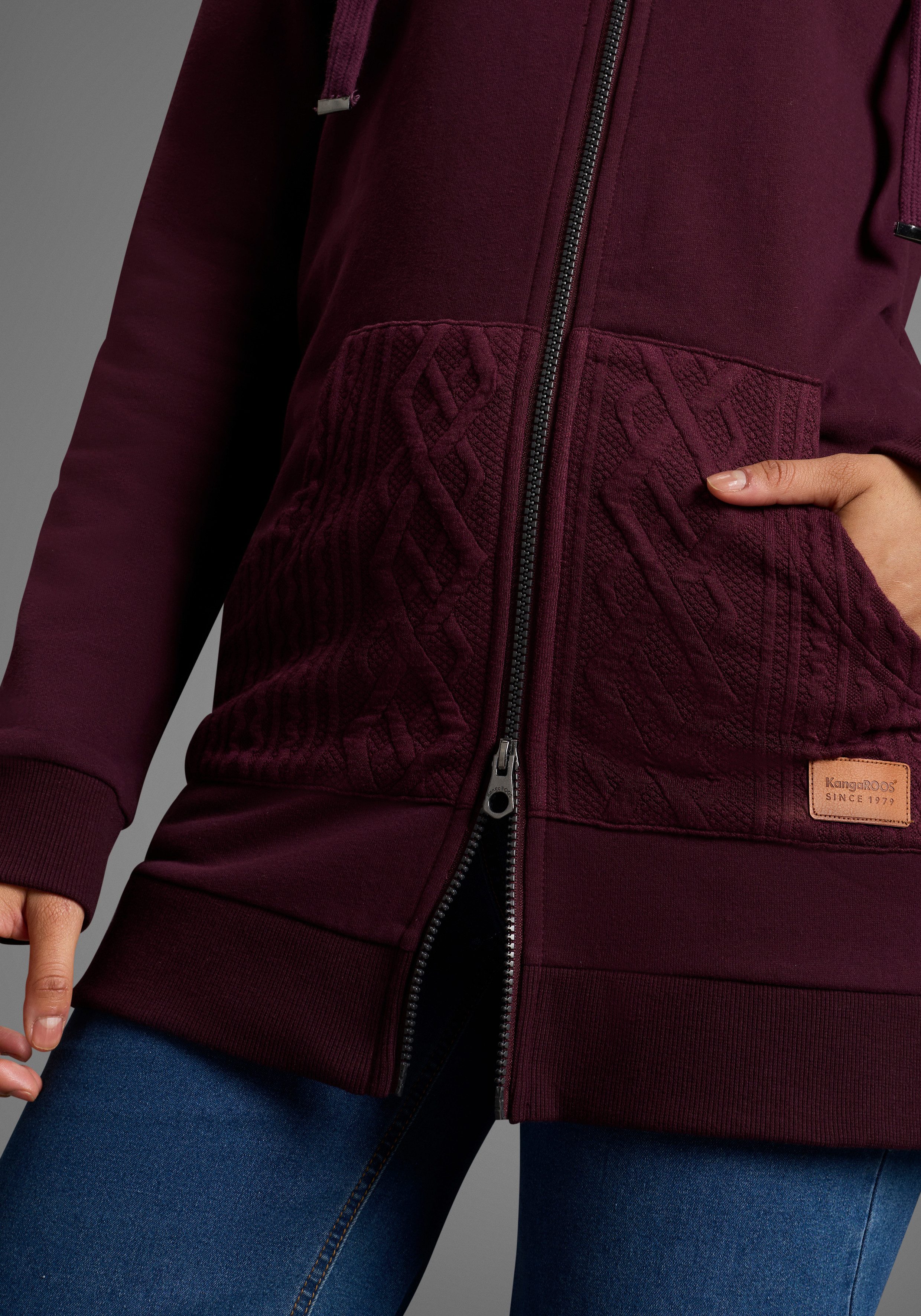 KangaROOS Capuchonsweatvest met kabelmotiefdetails