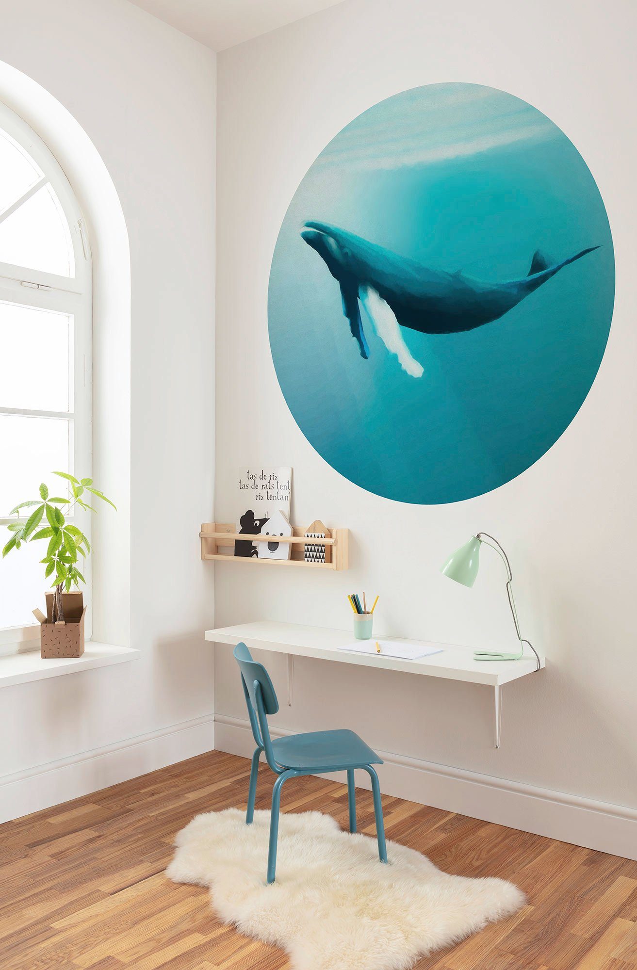 Komar Fotobehang Zelfklevend vlies - Whale Watching - Afmeting 125 x 125 cm (1 stuk)