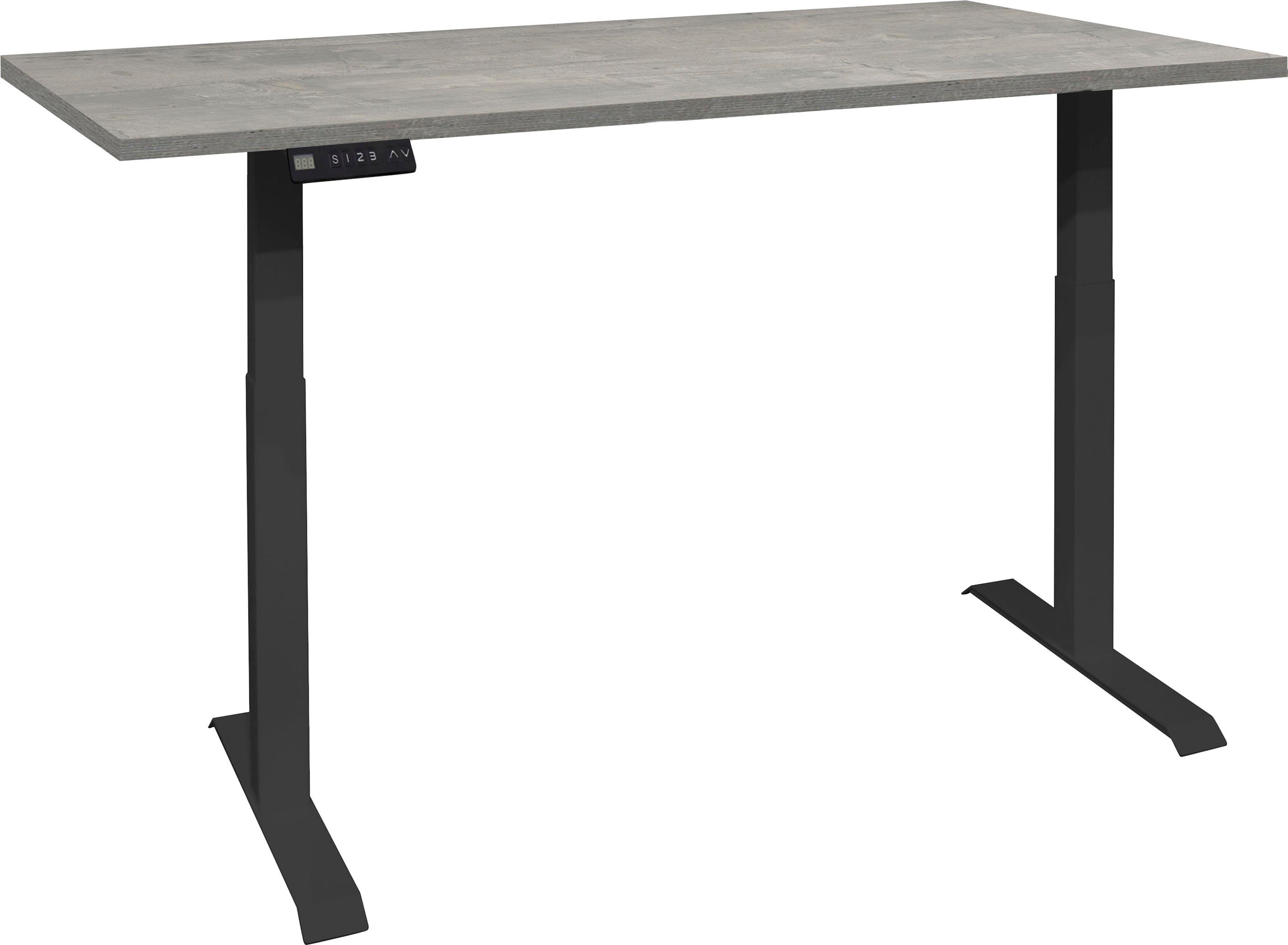 Mäusbacher Bureau Big System Office Breedte 180 cm, elektrisch in hoogte verstelbaar bureaus grijs