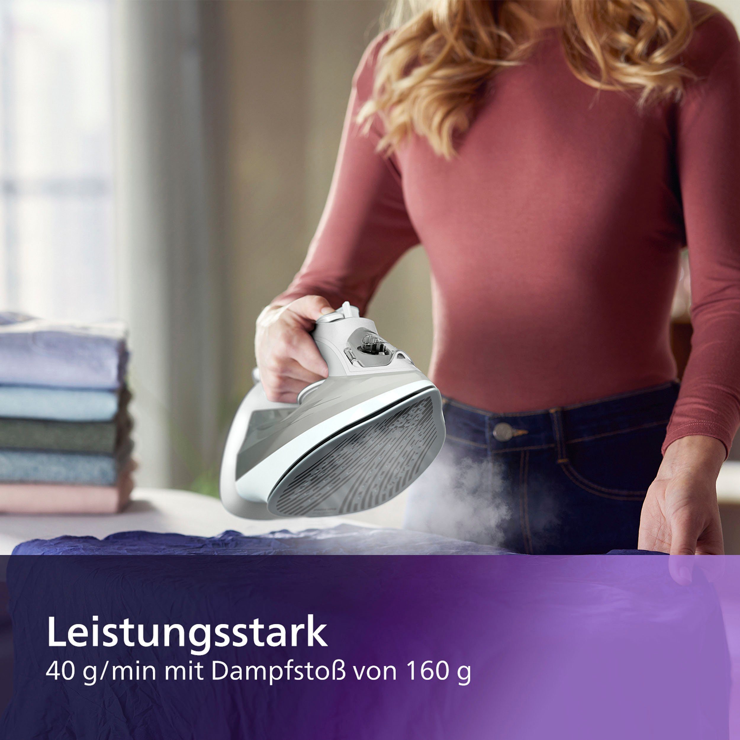 Philips Stoomstrijkijzer DST5010/10 SteamGlide Plus strijkzool, 320 ml waterreservoir, 160 g stoomstoot