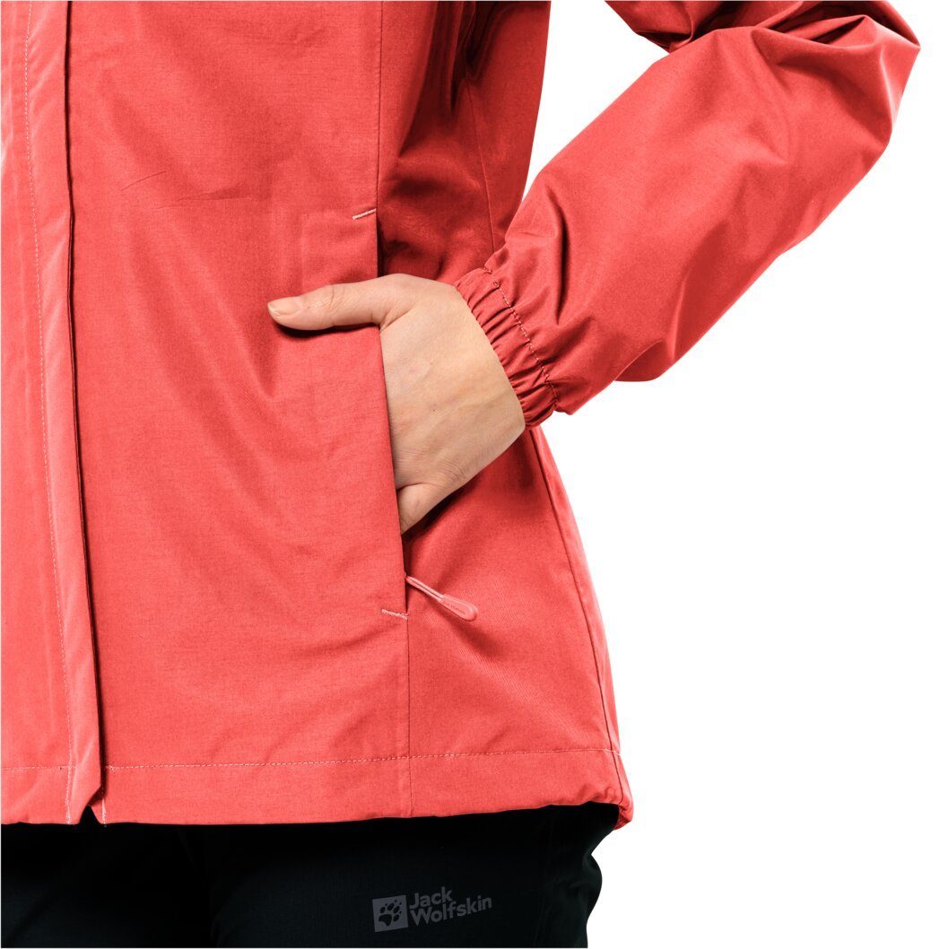 Jack Wolfskin Functioneel jack STORMY POINT 2L JKT W met opbergbare capuchon waterdicht ademend en winddicht