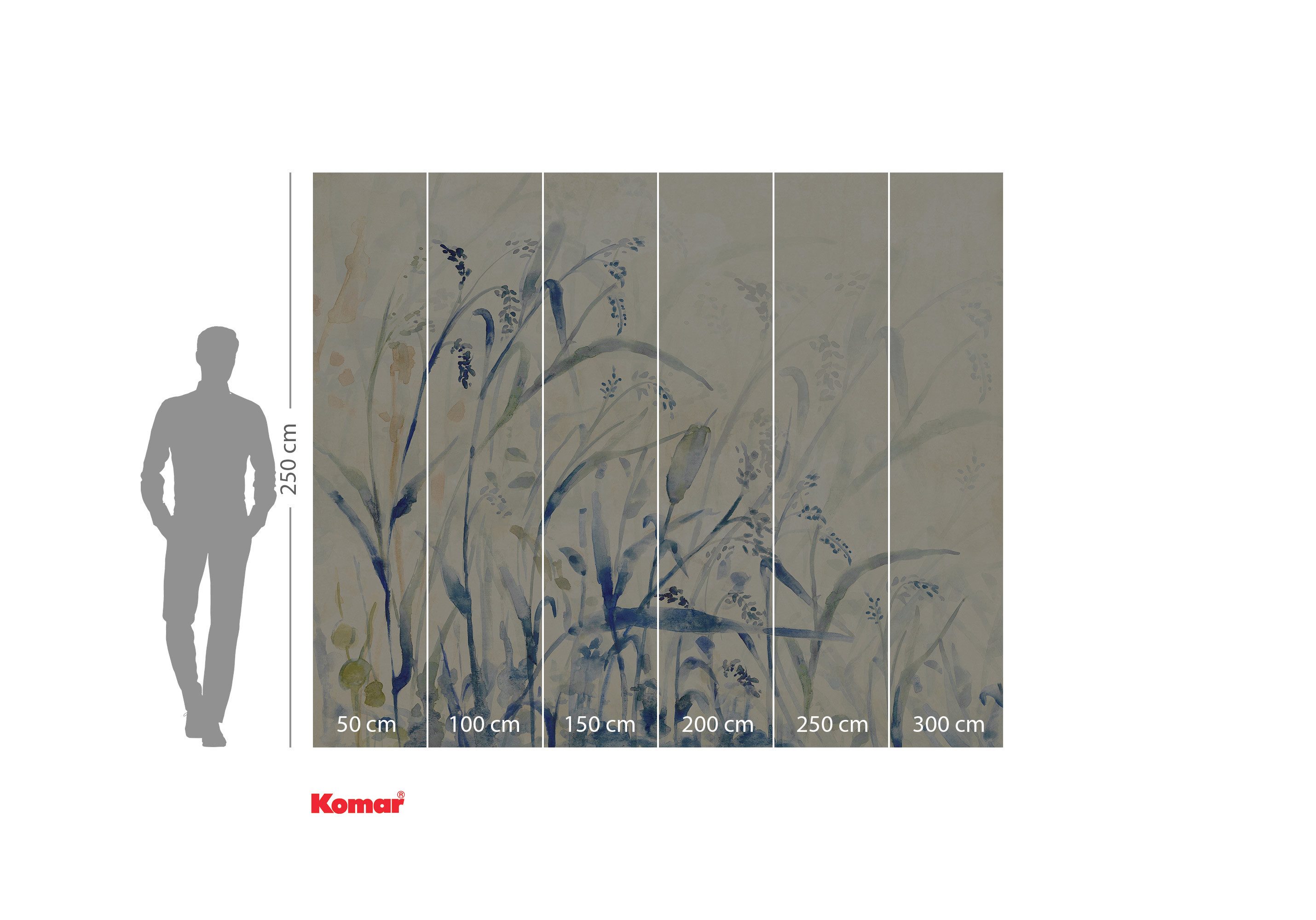Komar Fotobehang Komar vlies fotobehang - Aquarel-Field - maat 300 x 250 cm (set)