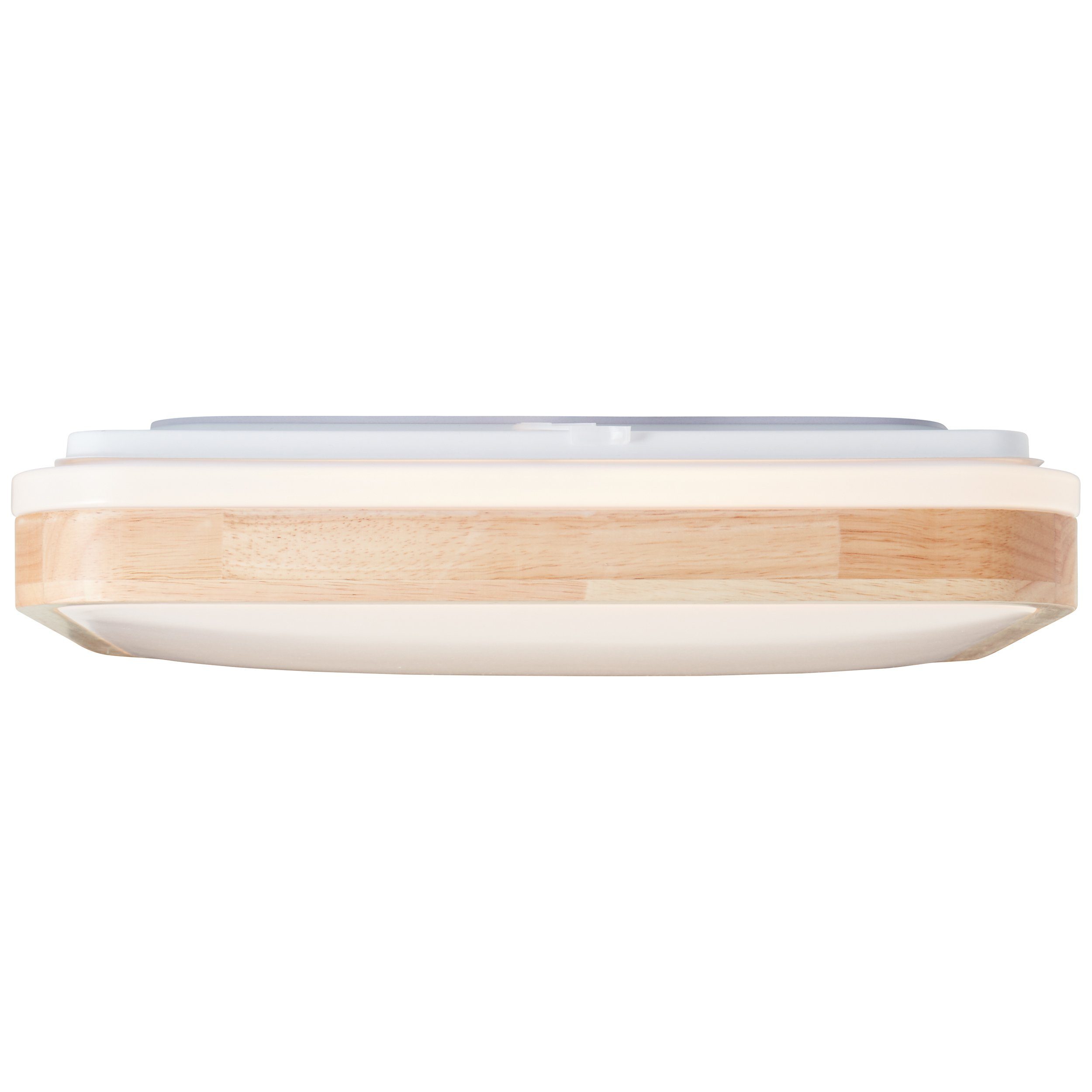 Brilliant Leuchten Led-plafondlamp Tumeo 40 x 40 cm, 2400 lumen, metaal/hout, licht hout/wit