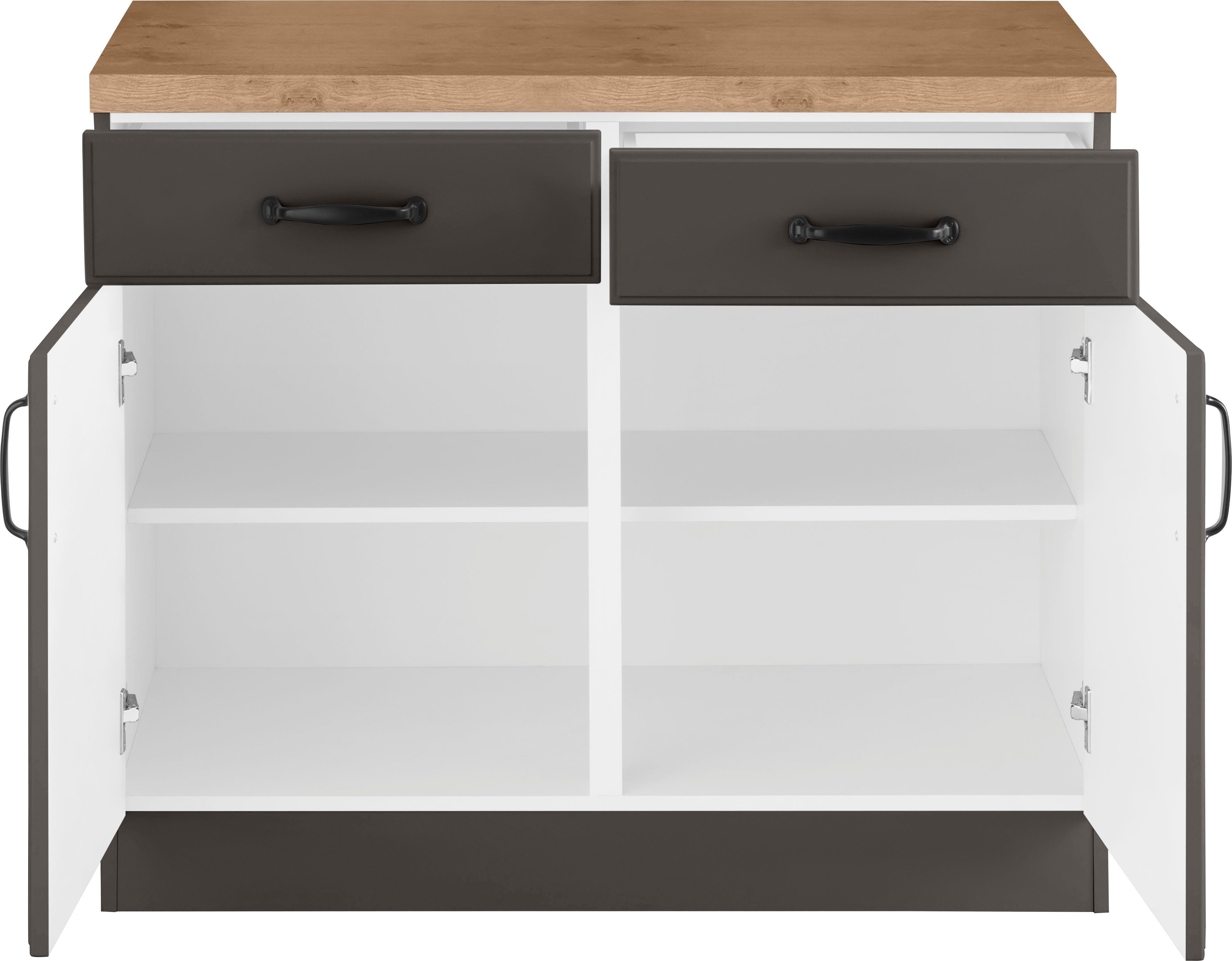 wiho Küchen Onderkast Erla 100 cm breed met vakkenfront