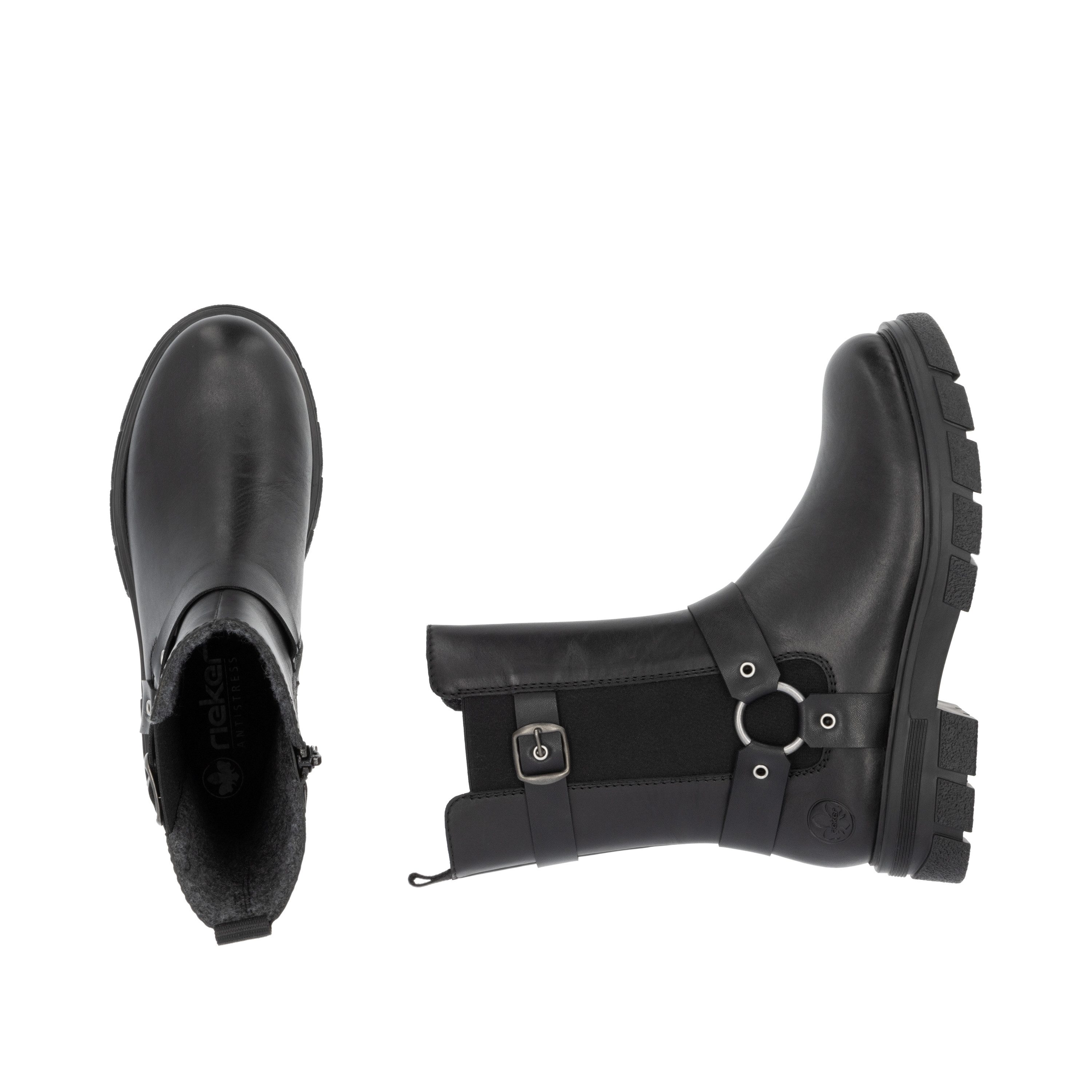 Rieker Chelsea-boots bikerboots, instap enkellaars met binnenrits