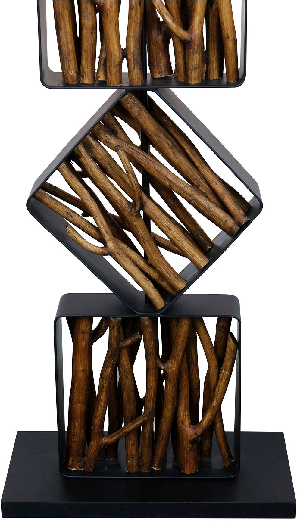 SalesFever Staande lamp Drijfhout Scherm binnenin goudkleur (1 stuk)