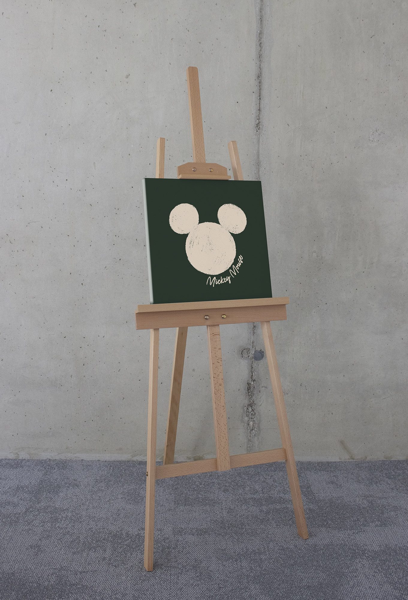 Komar Artprint op linnen Disney Mickey Mouse Stamp 40 x 50 cm (breedte x hoogte) - kinderkamer, decoratie (1 stuk)