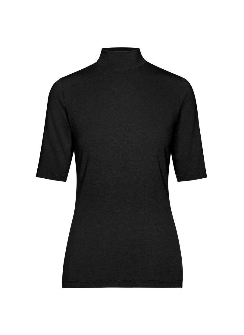 Trigema T-shirt TRIGEMA T-shirt met elastische opstaande kraag (1-delig)