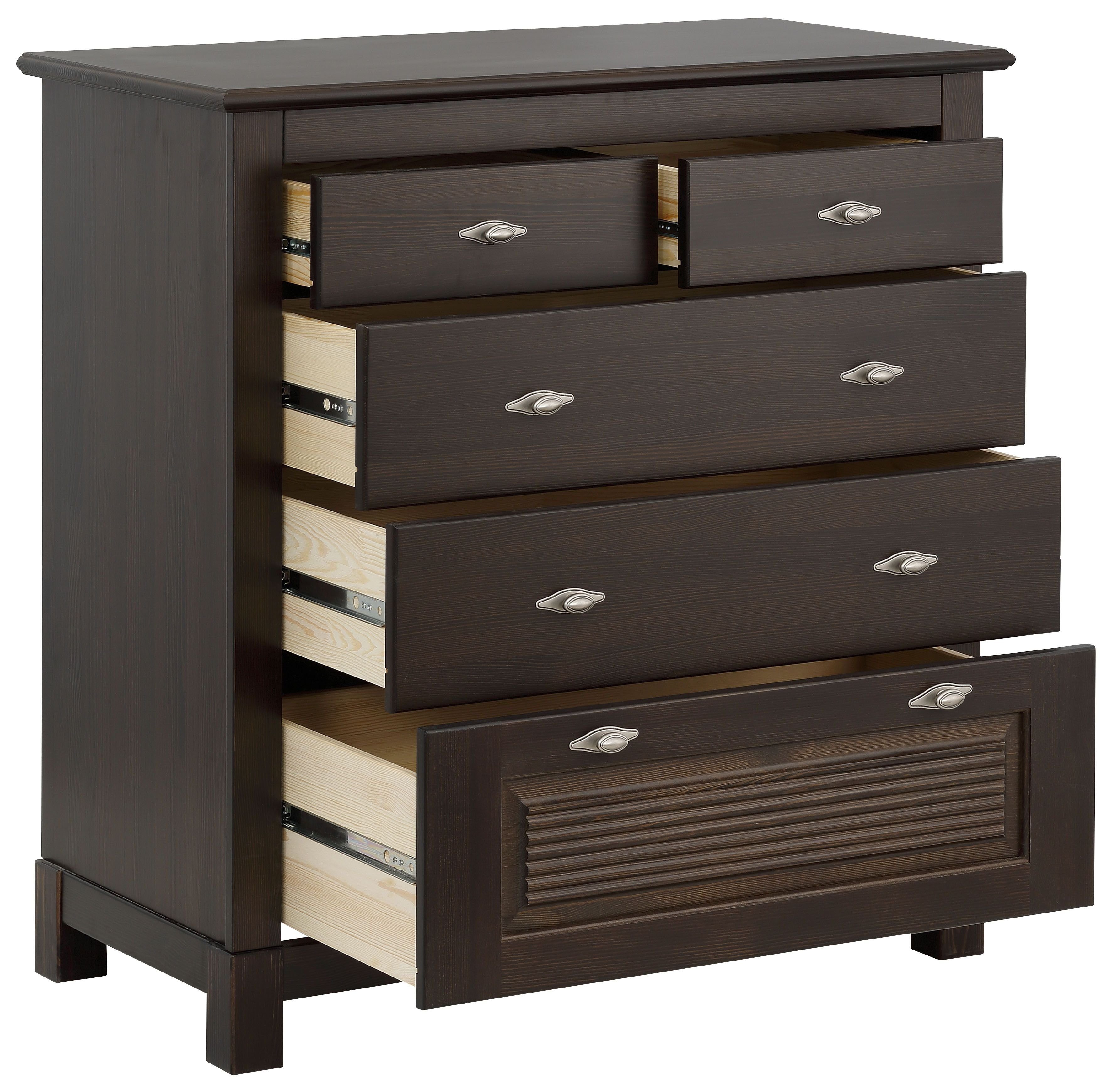Home affaire Ladekast Rauna van massief grenen, met 5 laden, breedte 96 cm