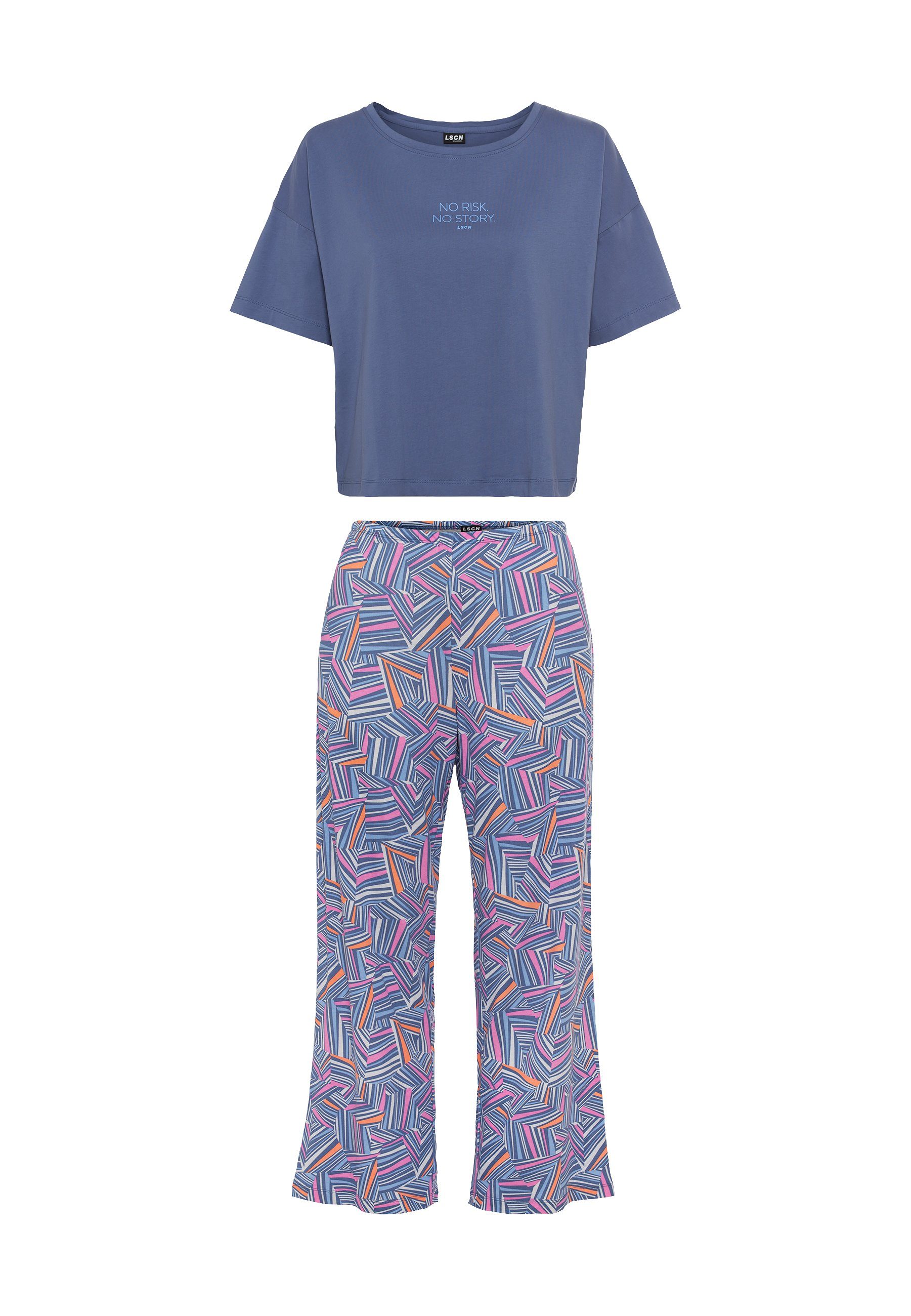 LSCN by LASCANA Pyjama met mooie all-over print (2-delig)
