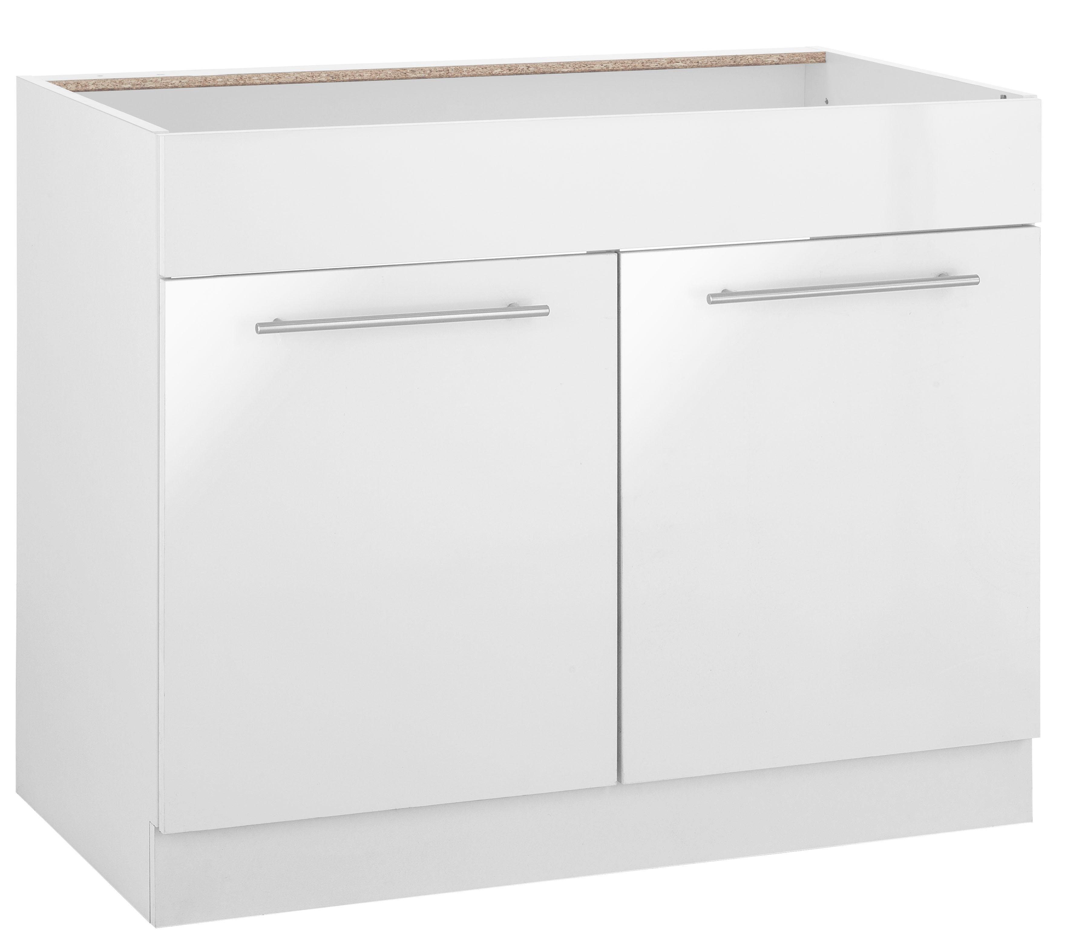 wiho Küchen Gootsteenkast Flexi2 Breedte 100 cm gootsteenkasten wit