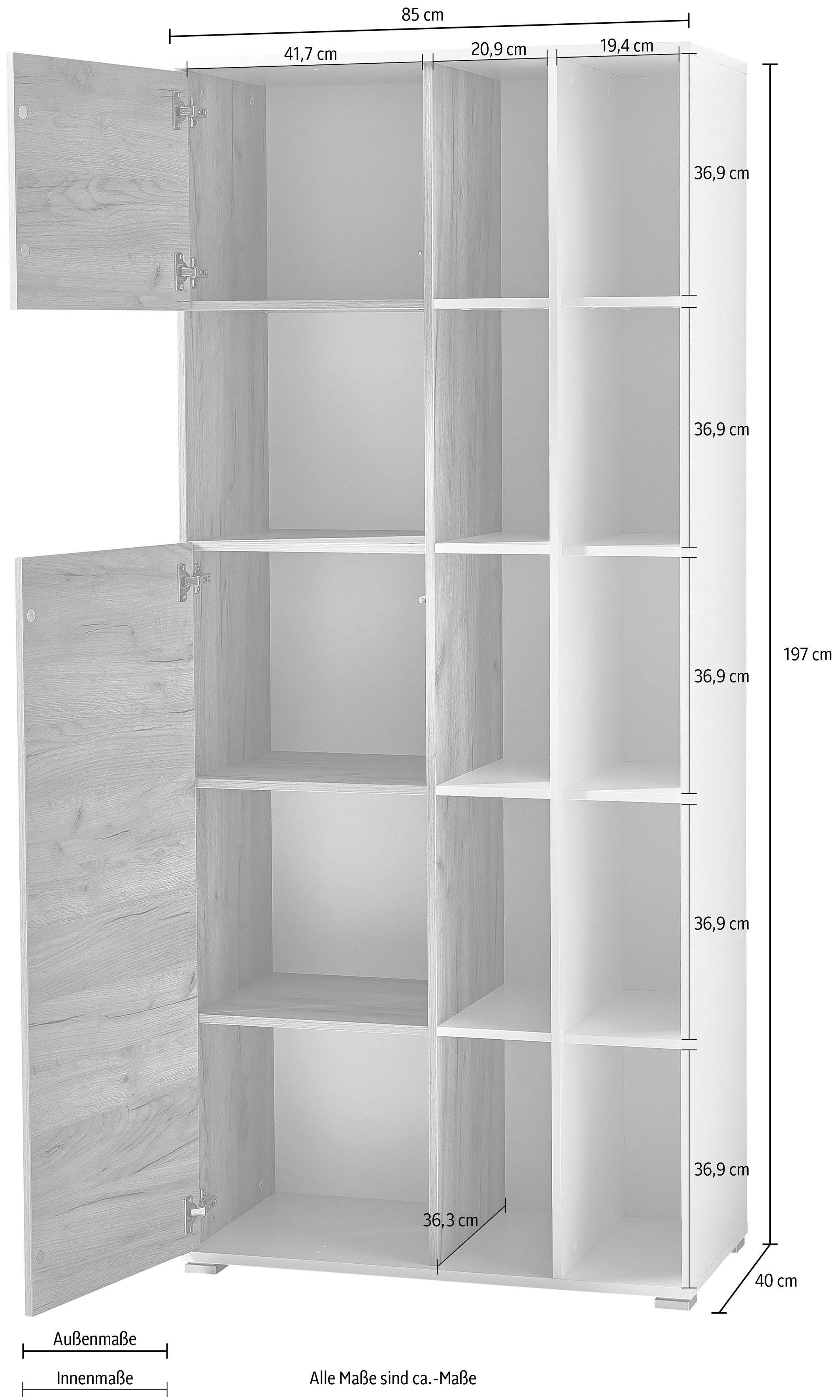 GERMANIA Archiefkast GW-Lioni in 2 hoogtes, opbergruimte, push-to-open, breedte 85 cm, made in germany
