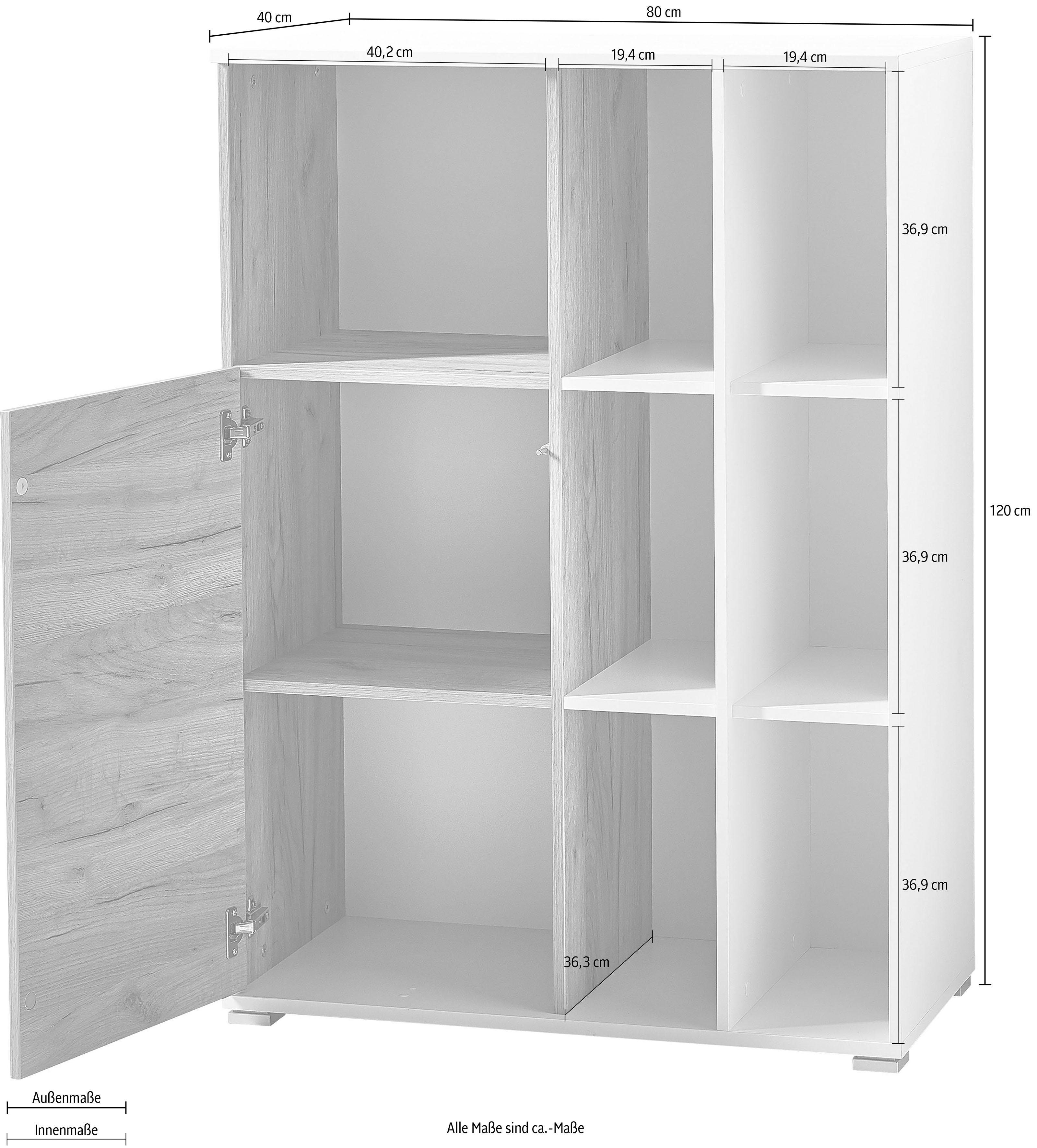 GERMANIA Archiefkast GW-Lioni in 2 hoogtes, opbergruimte, push-to-open, breedte 85 cm, made in germany