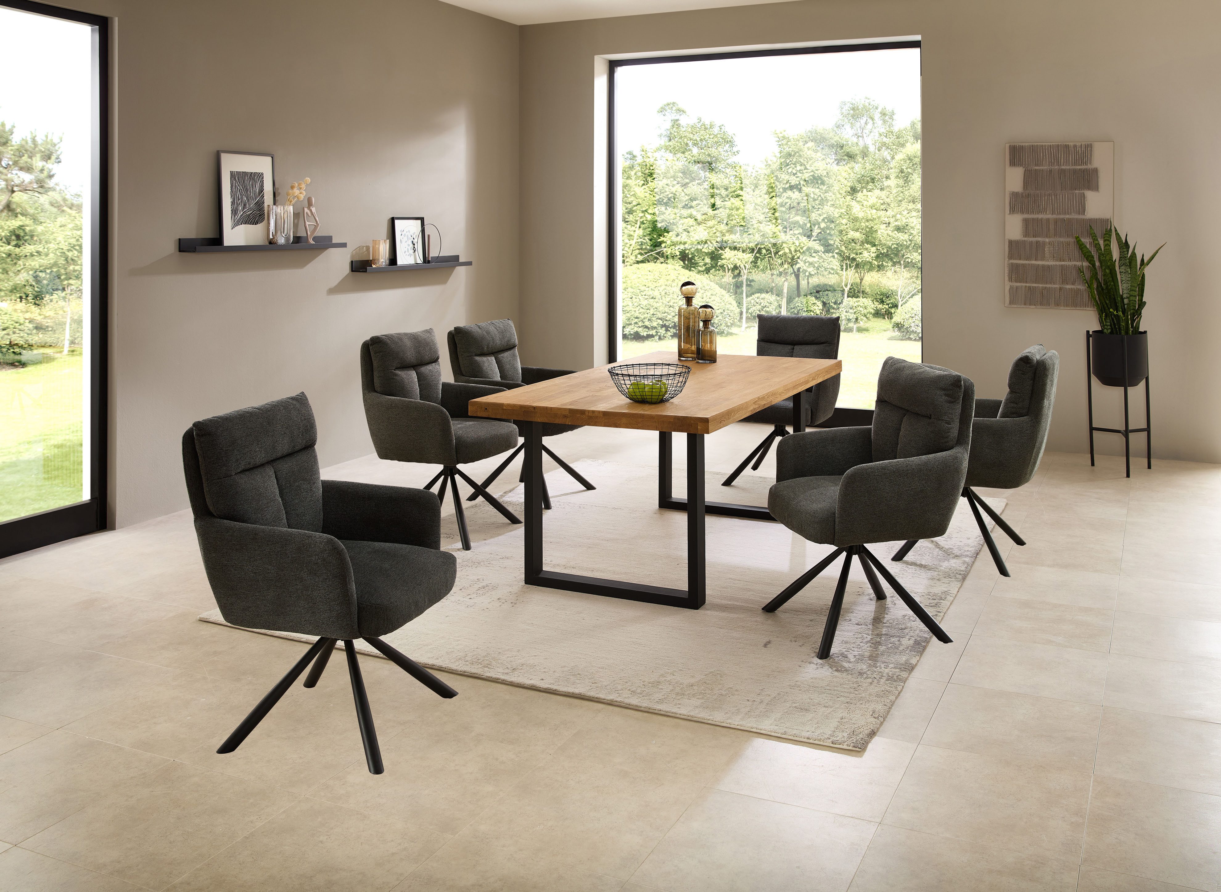 Stolkom Eettafel Chris eettafel eik massief hout, BxHxD 110x47x70 cm