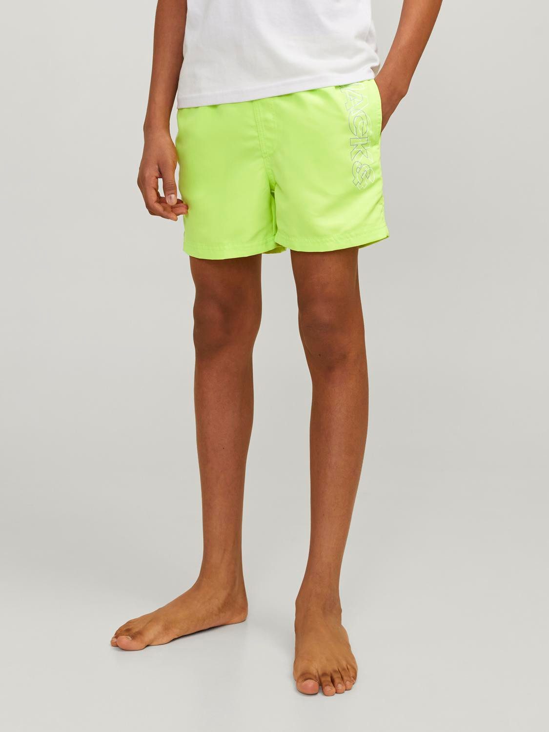 Jack & jones JUNIOR zwemshort JPSTFIJI limegroen Jongens Polyester Effen 164