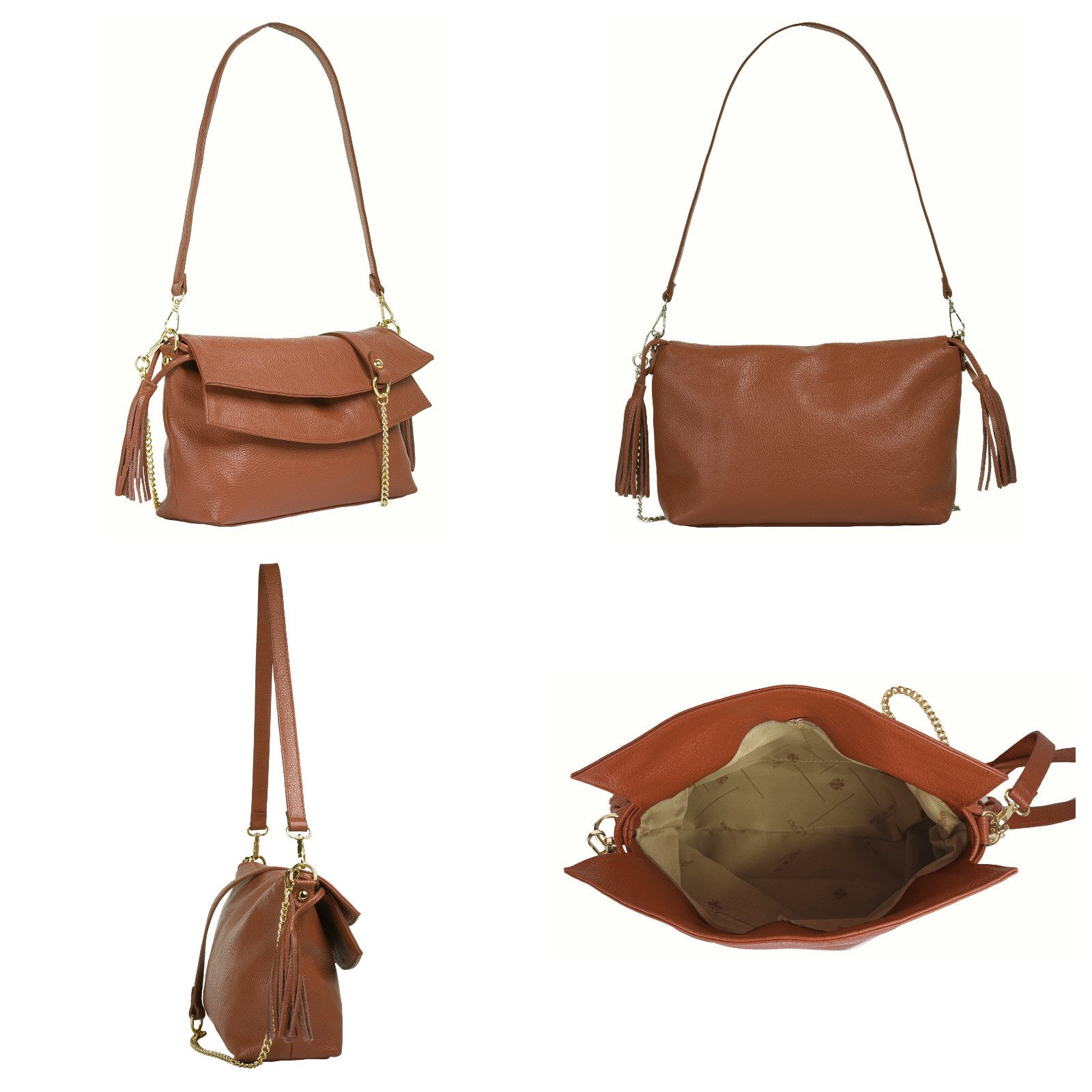 Samantha Look Schoudertas echt leer, made in italy