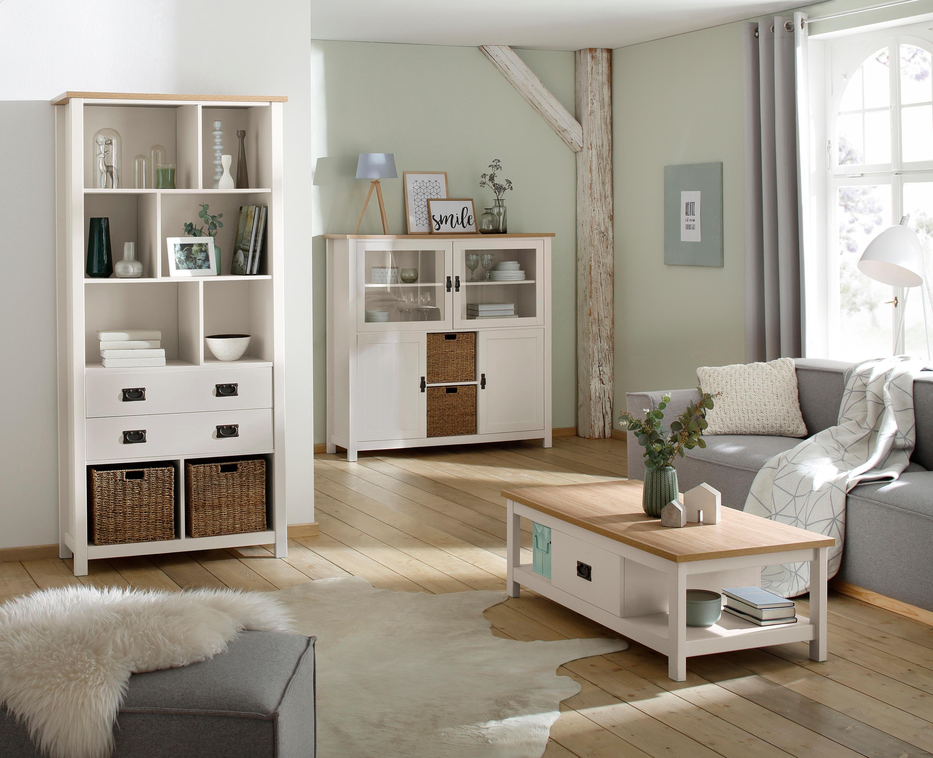 Spiksplinternieuw Home affaire salontafel Georgina, met 1 lade en 2 manden, breedte GE-54