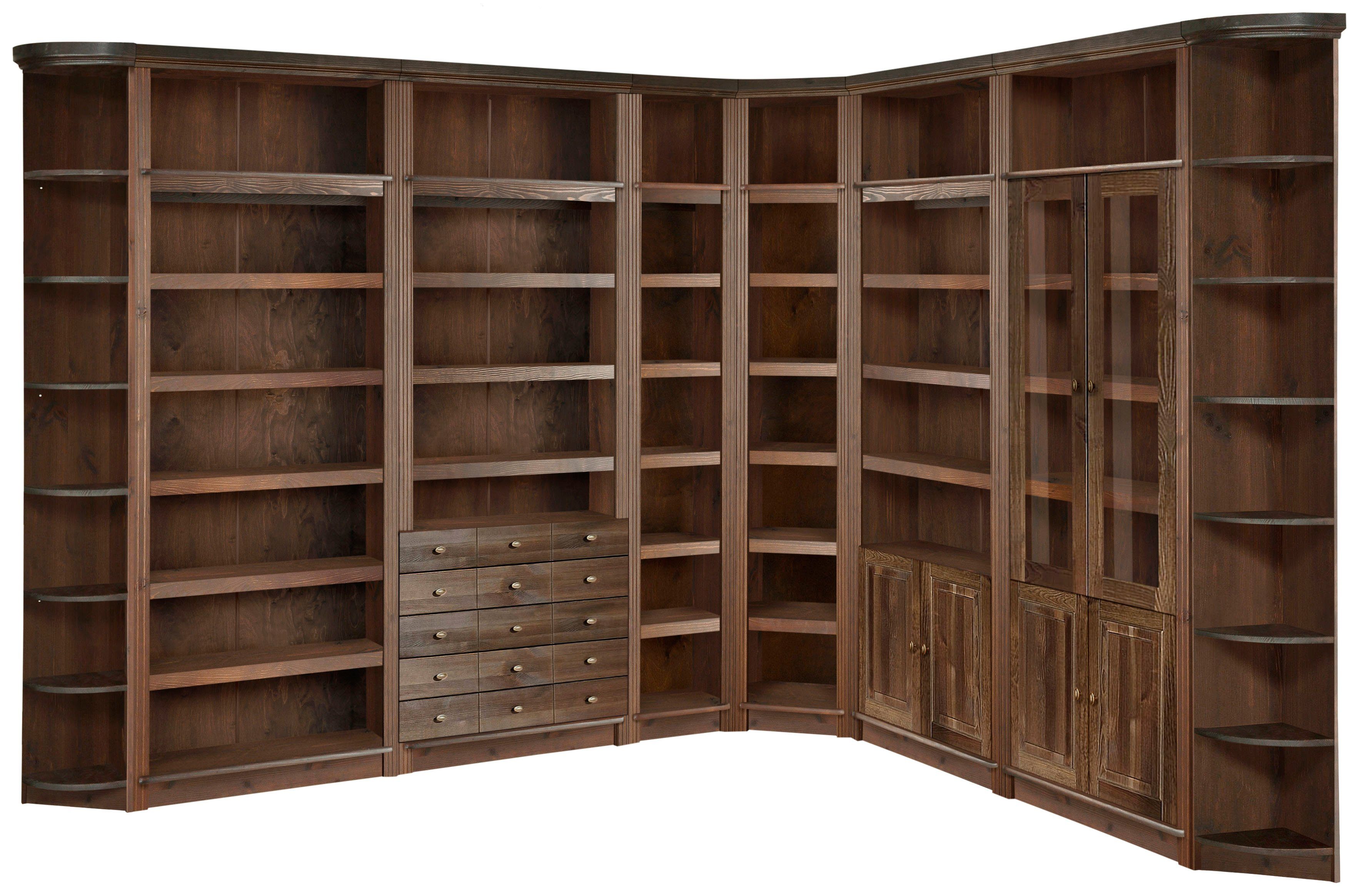 Home affaire Boekenkast Soeren van massief grenen, hoogte 220 cm, met 2 houten deuren, veel bergruimte