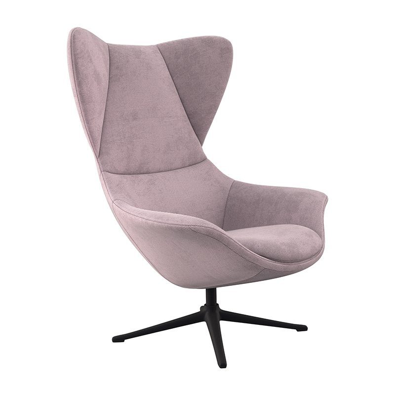 FLEXLUX Oorfauteuil Stilo relaxstoel, TV-stoel Solitaire, stijlicoon, draaibaar, zwarte poot