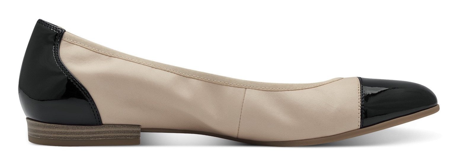Tamaris Ballerina's , blockhak, business schoen, instapschoen met elastische afwerking