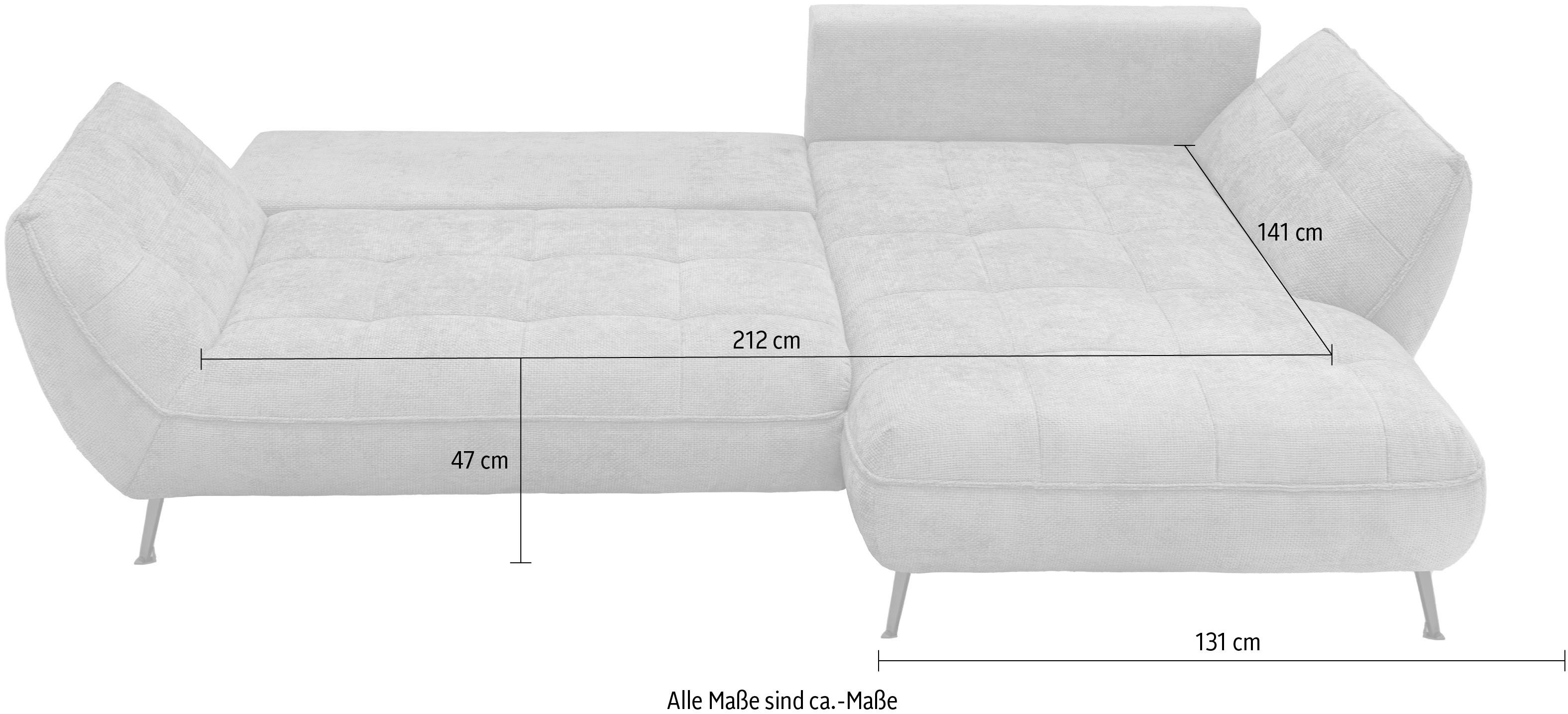 exxpo - sofa fashion Hoekbank Samoa, comfortabel en modern, met Easy-Lift bedfunctie, L-vorm