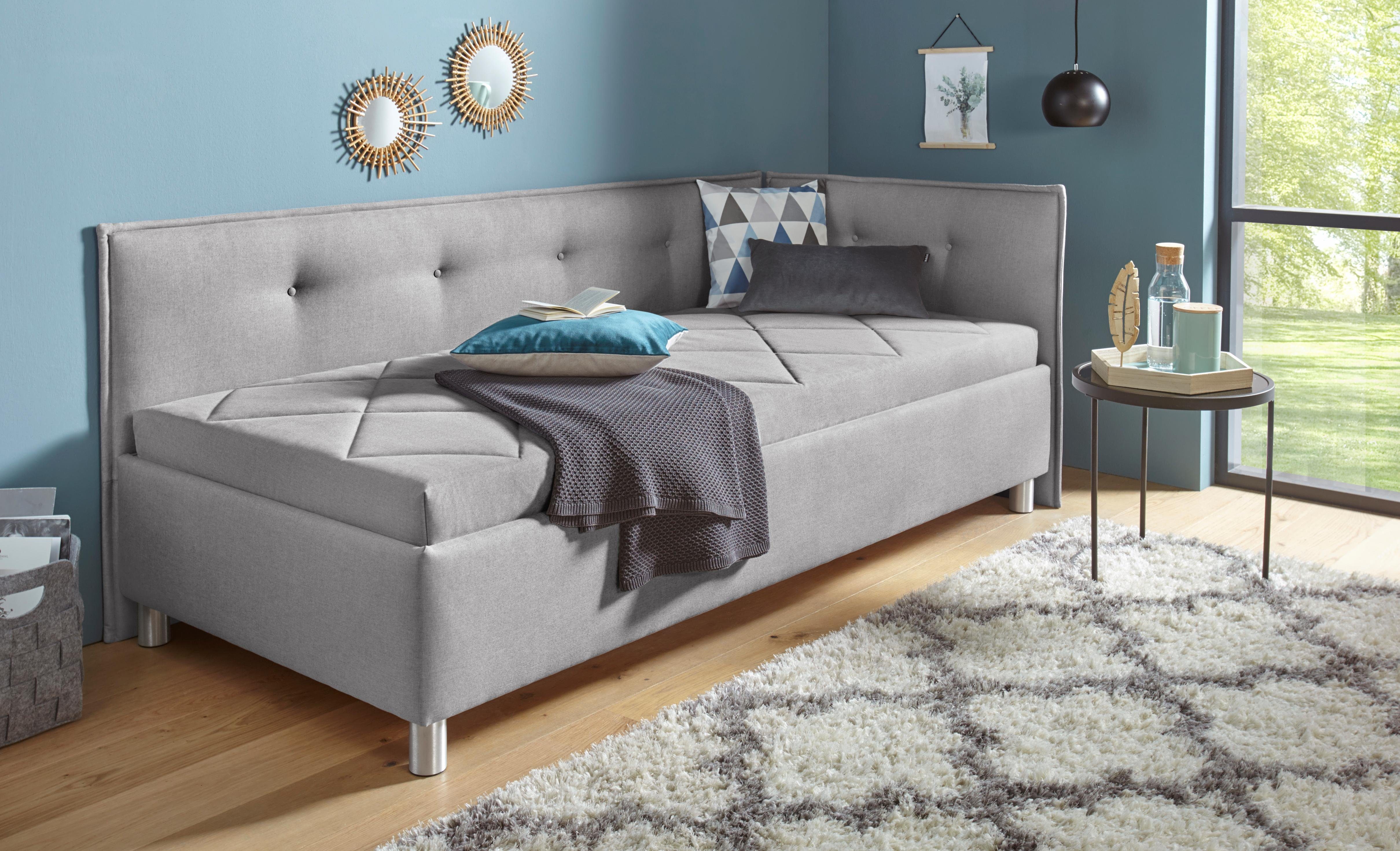 Maintal Bed met zij- en achterdeel grijs, slaapbanken, Breedte ligoppervlak: 80 cm, Lengte ligoppervlak: 200 cm