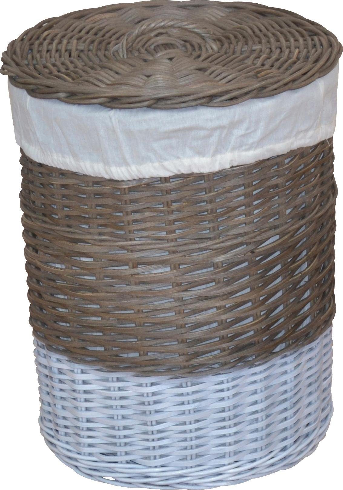 Home affaire Wasmand Van riet, hoogte ca. 51 cm + 60 cm (set, 2 stuks)