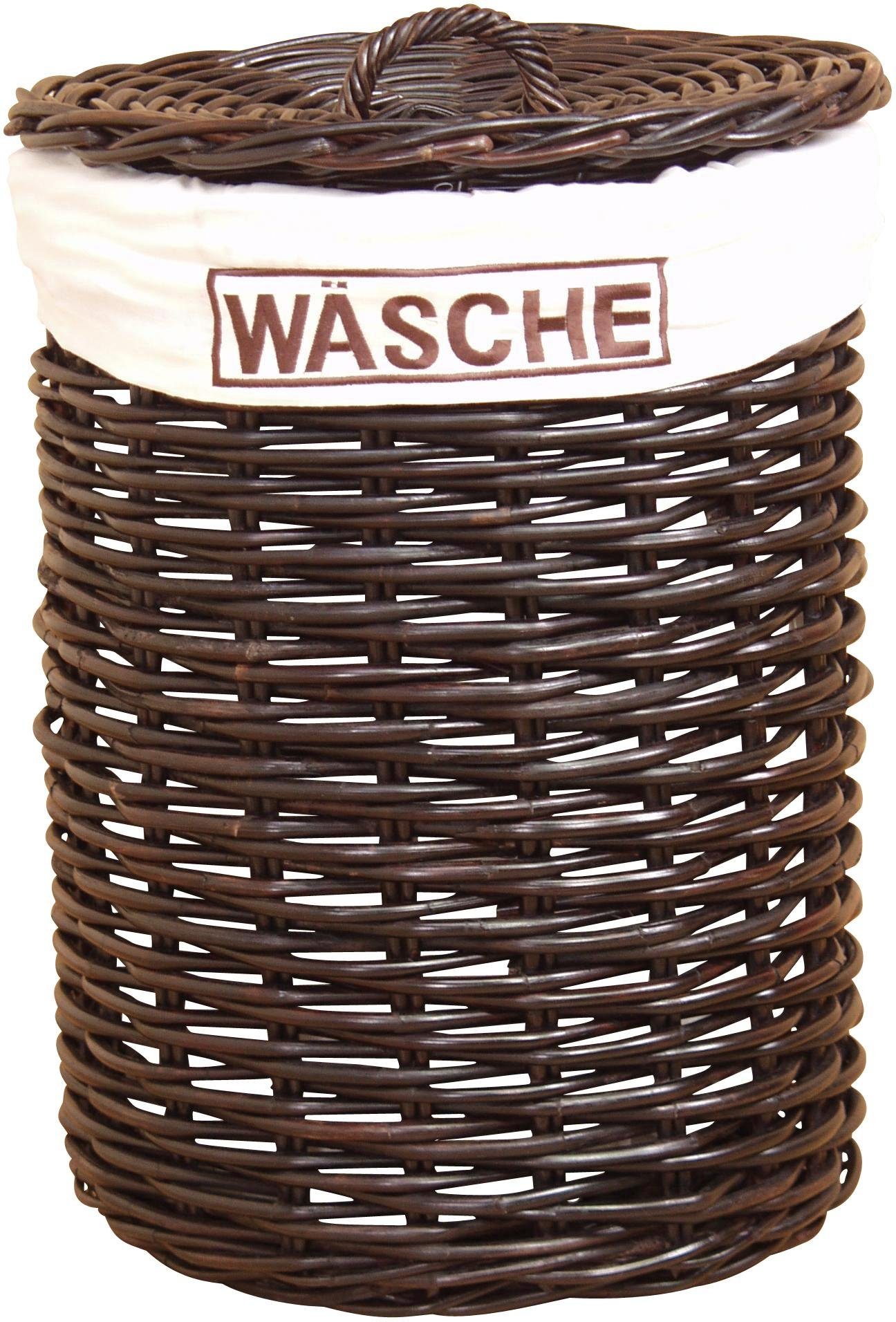 Home affaire Wasmand Rotan-vlechtwerk, hoogte 65 cm