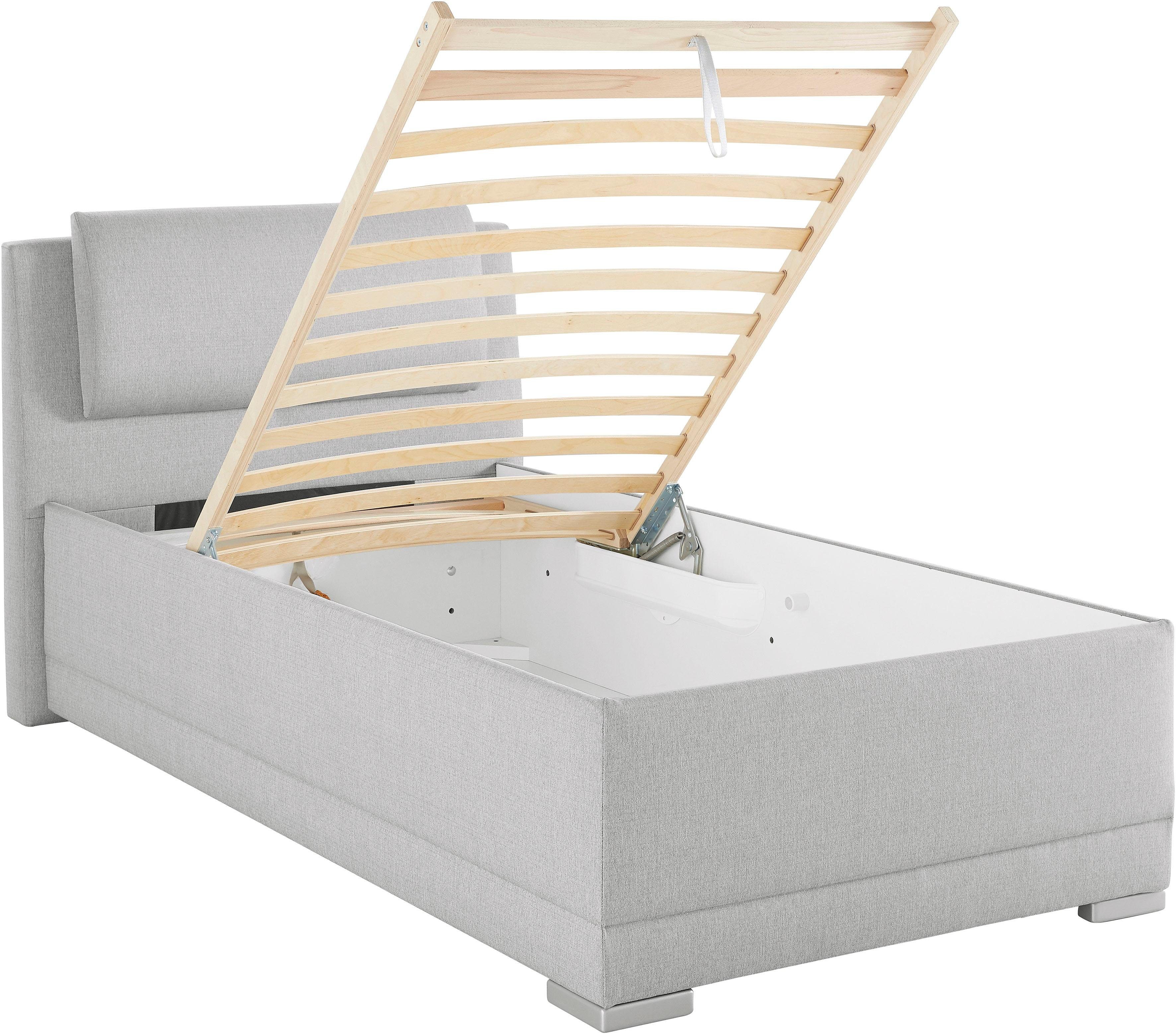 Maintal Gestoffeerd bed Oderzo met bedkist, verstelbare hoofdsteun, matrassen in h2 of h3 ter keuze