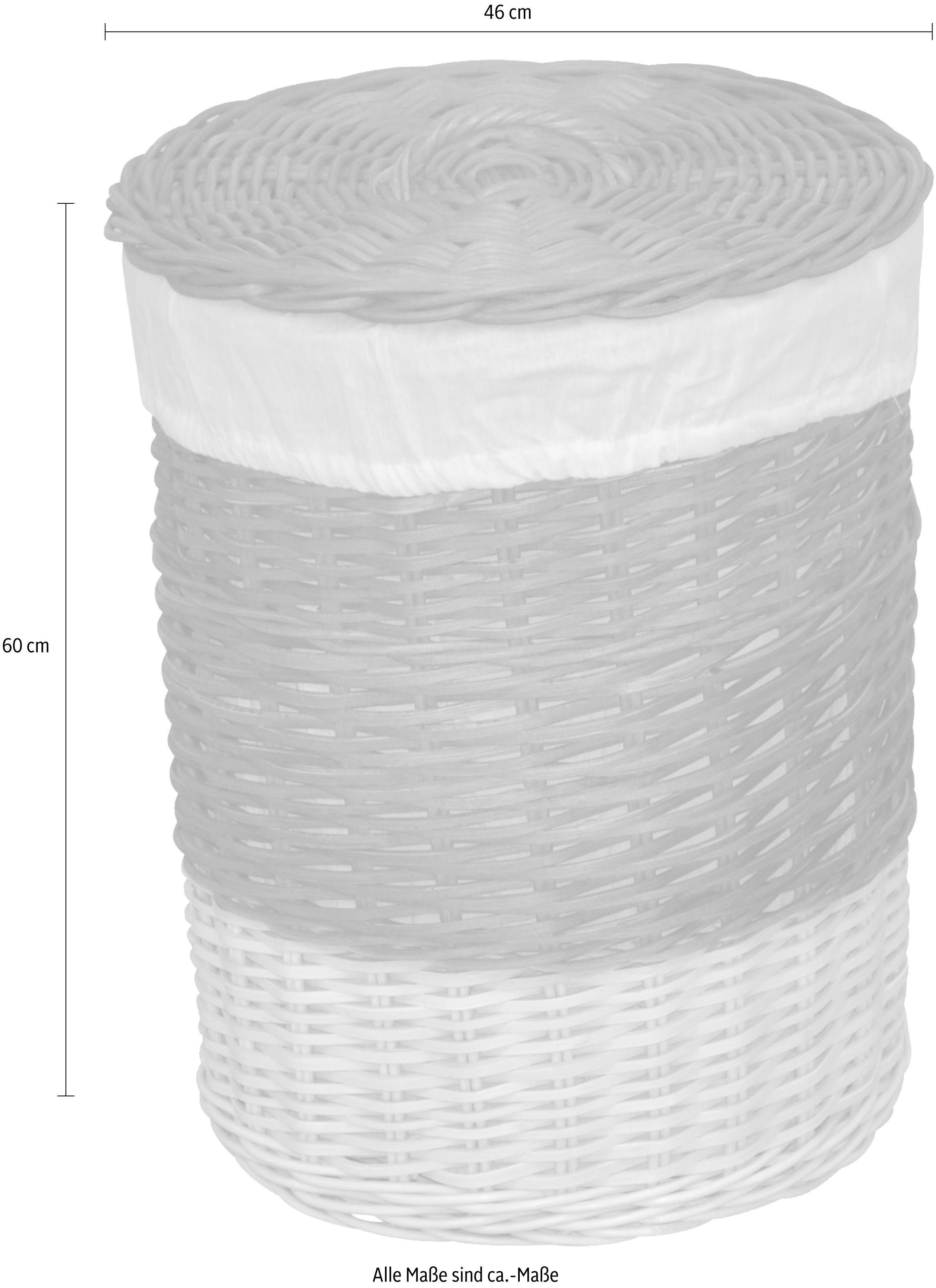 Home affaire Wasmand Van riet, hoogte ca. 51 cm + 60 cm (set, 2 stuks)