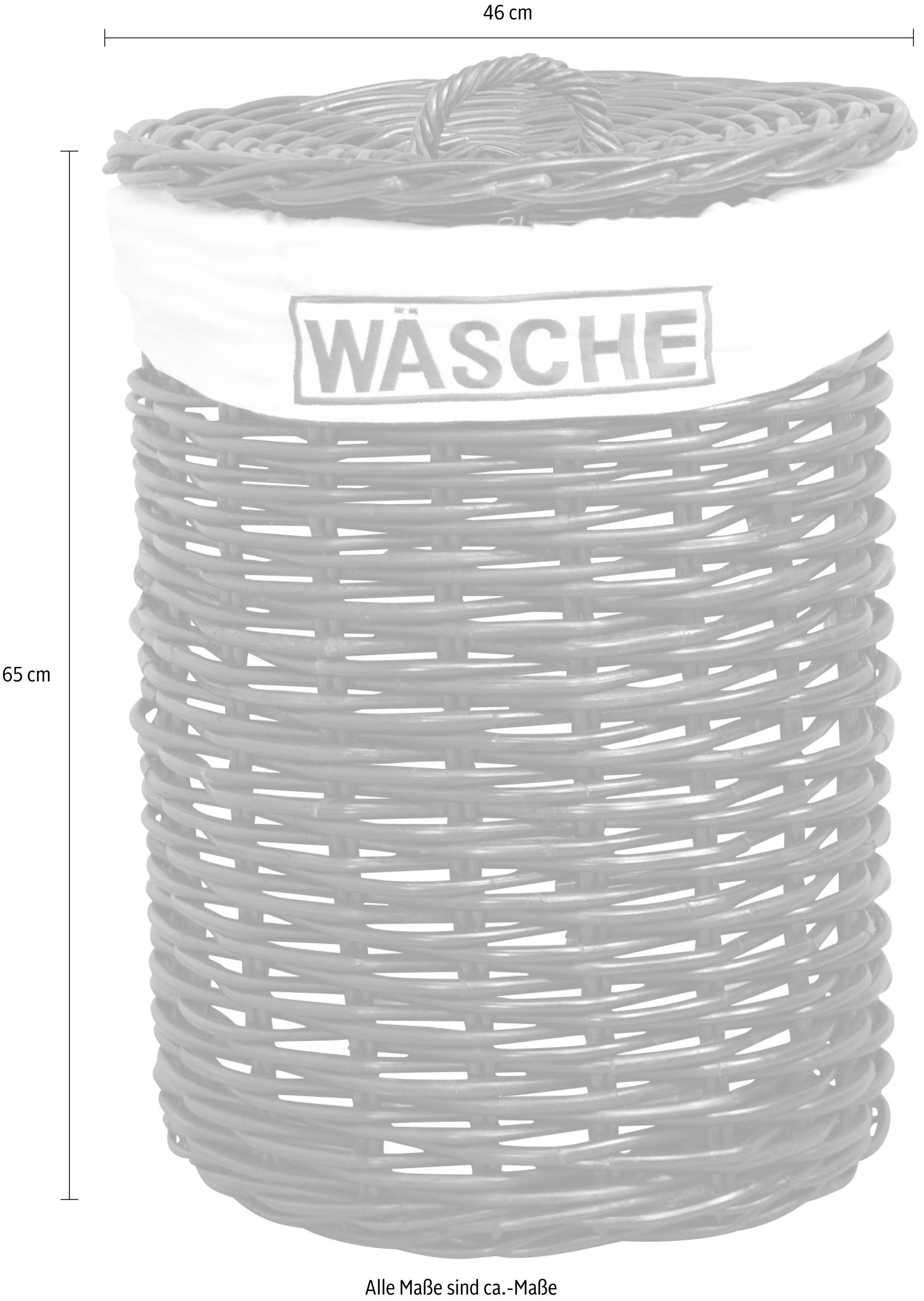 Home affaire Wasmand Rotan-vlechtwerk, hoogte 65 cm